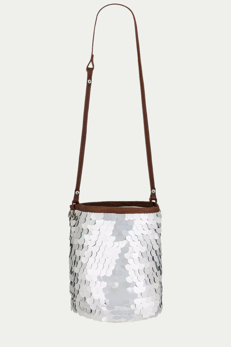 SENSI STUDIO VIAJERO SEQUIN BAG in SILVER additional image 3