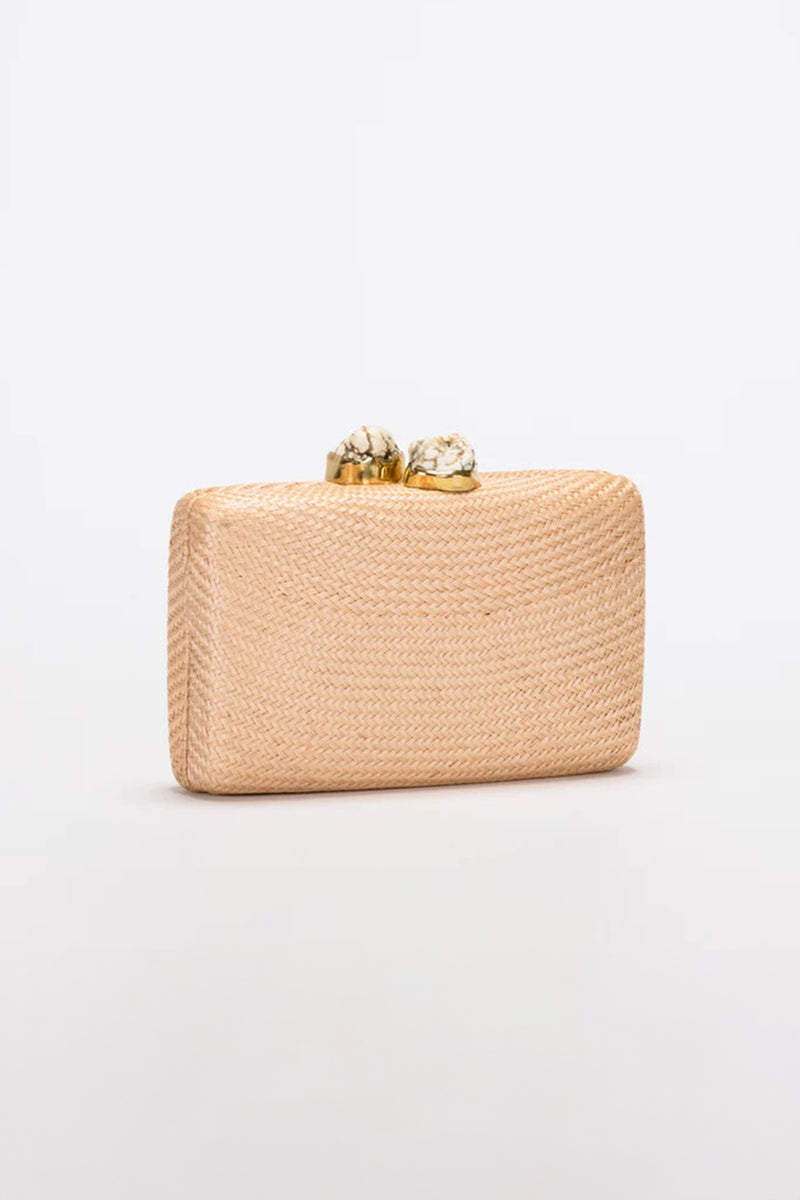 KAYU JEN WITH STONES CLUTCH in NATURAL