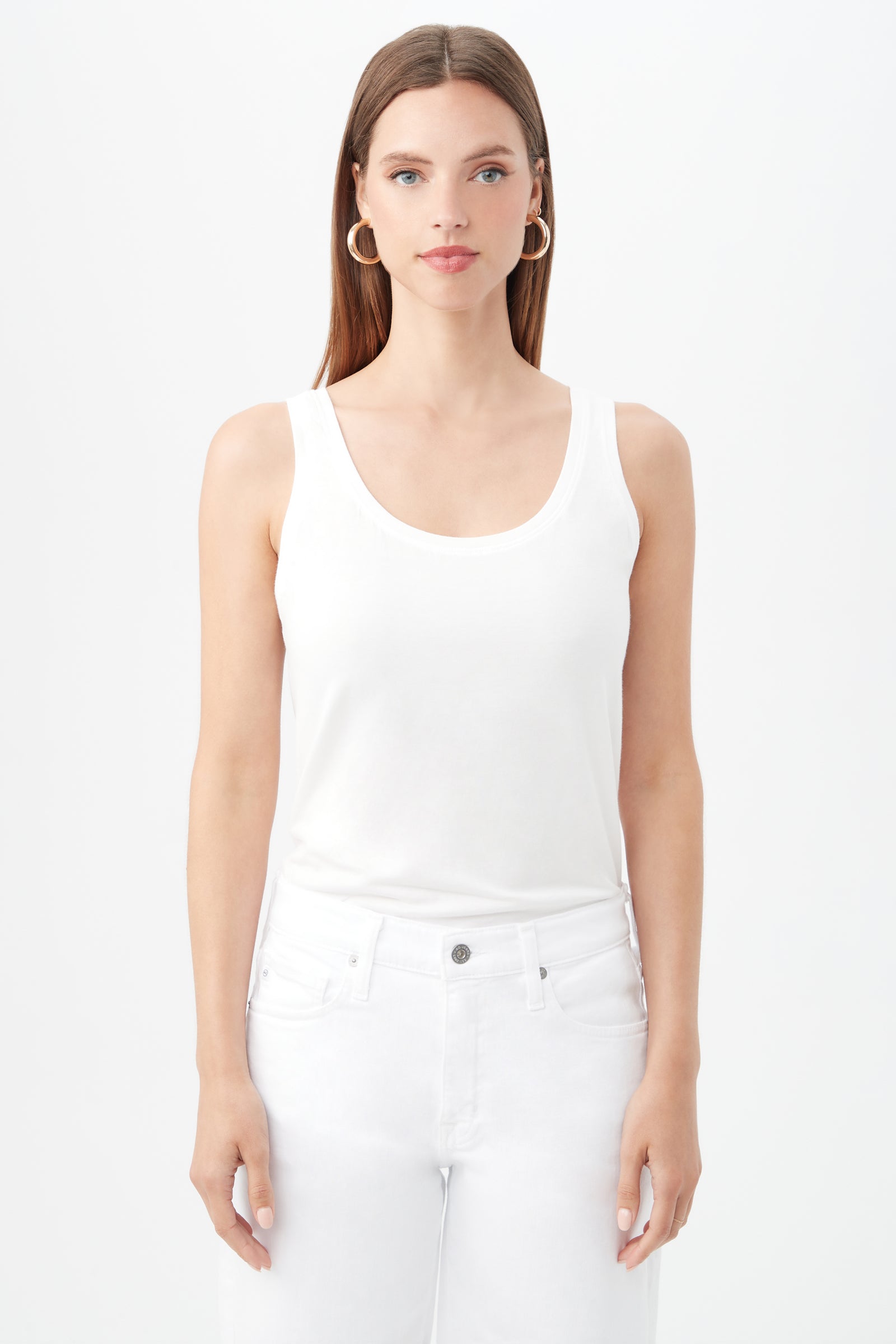 AG Women's Esther White Tank Top - decent-life
