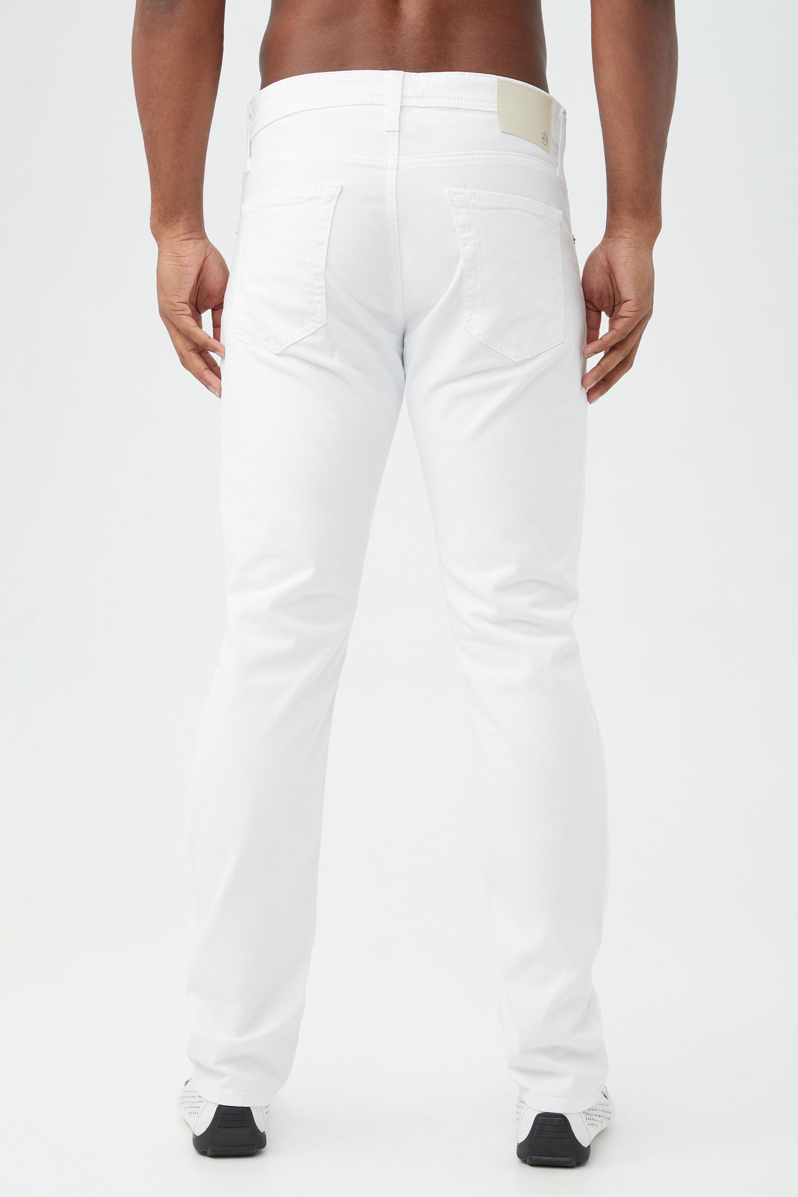 AG Men's Tellis White Sueded Slim Jean