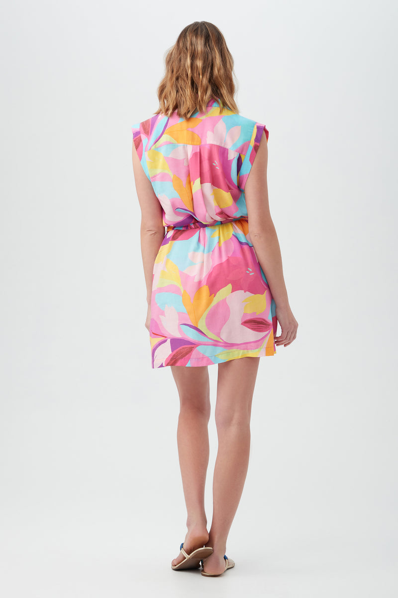 LILLETH SLEEVELESS SHIRT DRESS in MULTI additional image 1