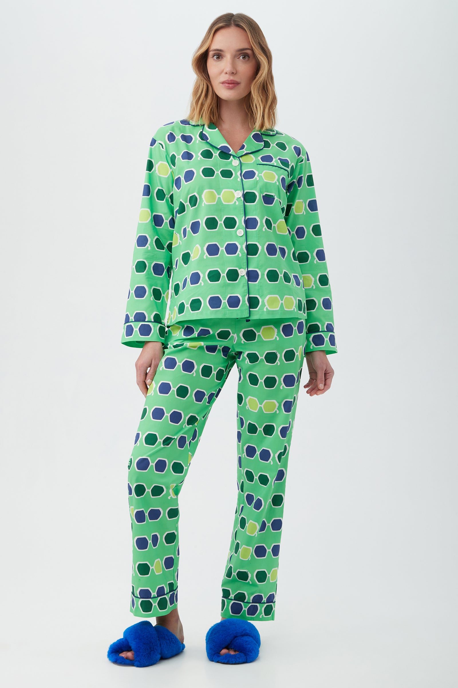 Sunglasses Women's Long Sleeve Long Pant Poplin PJ Set