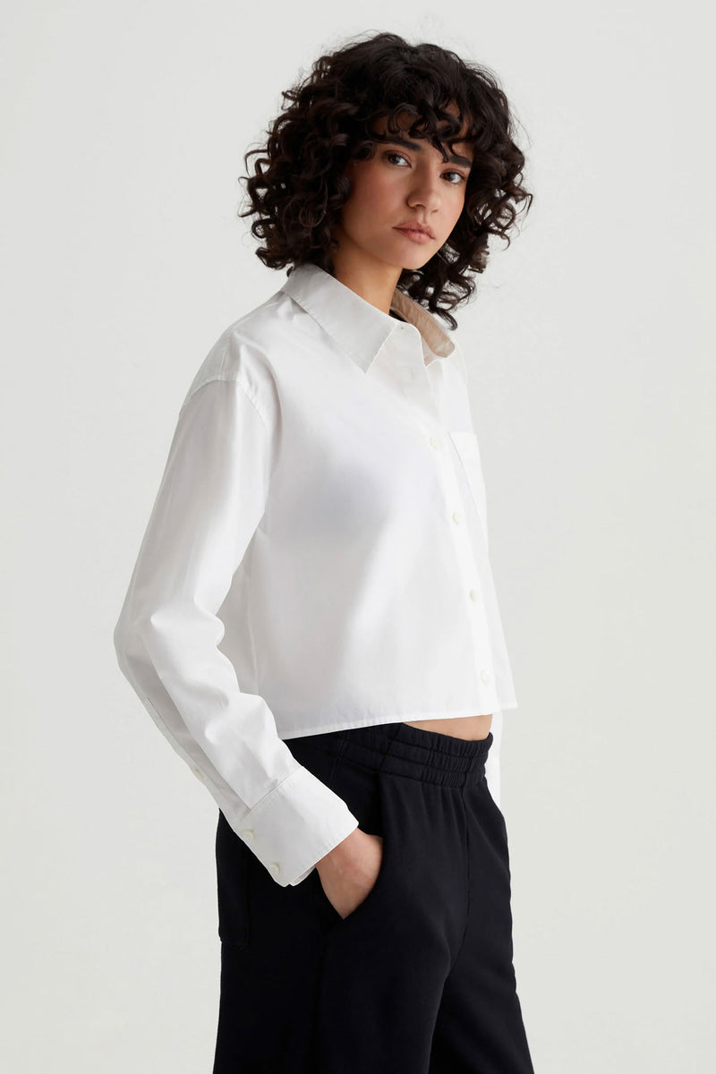 AG AUBREY WHITE LONG SLEEVE BUTTON-UP SHIRT in AG AUBREY WHITE LONG SLEEVE BUTTON-UP SHIRT additional image 4