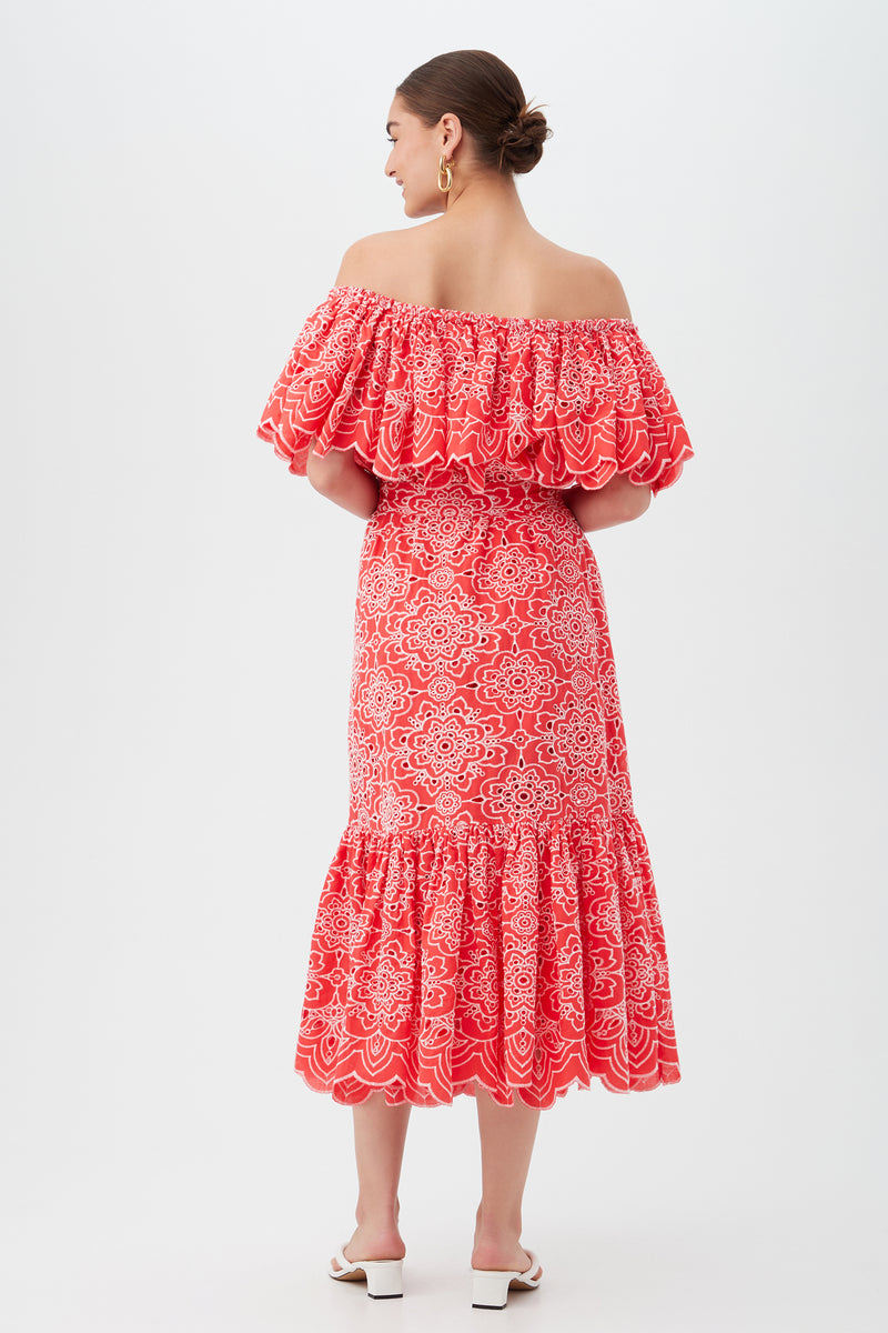 ARINA DRESS in CAPRI CORAL/WHITEWASH additional image 2