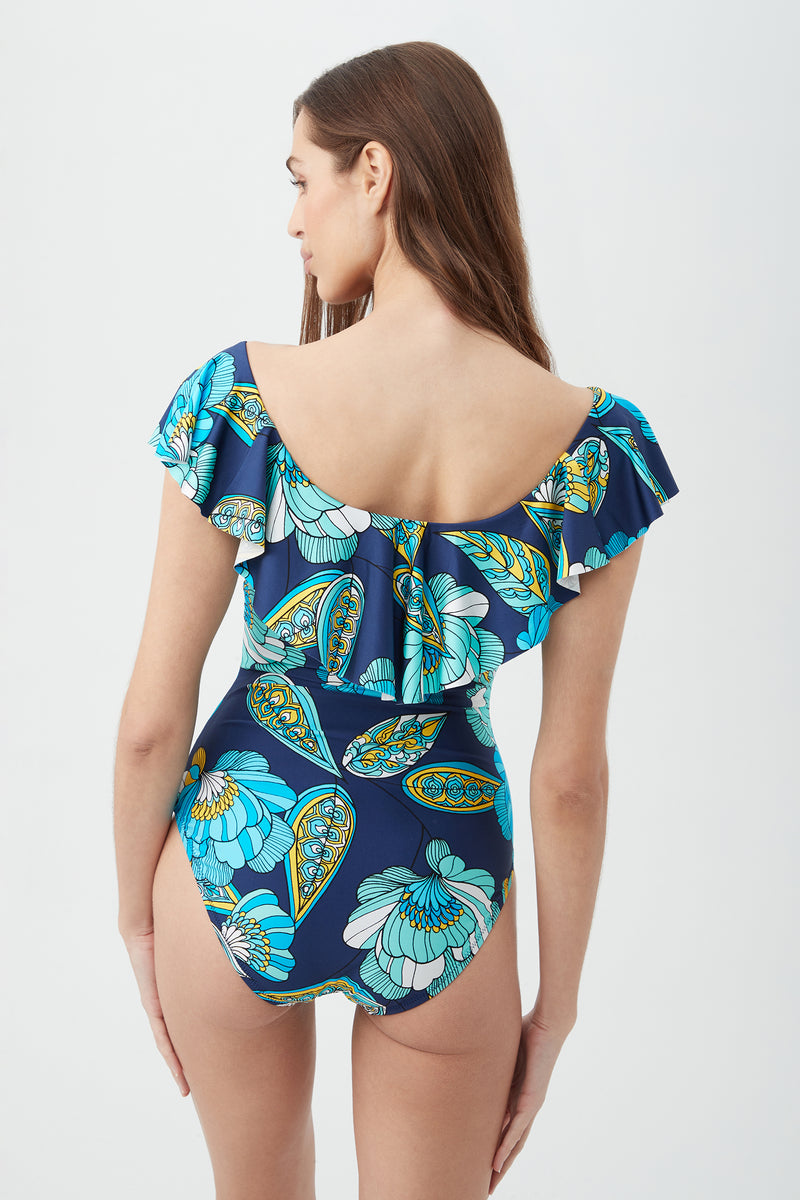 PIROUETTE OFF THE SHOULDER RUFFLE ONE PIECE