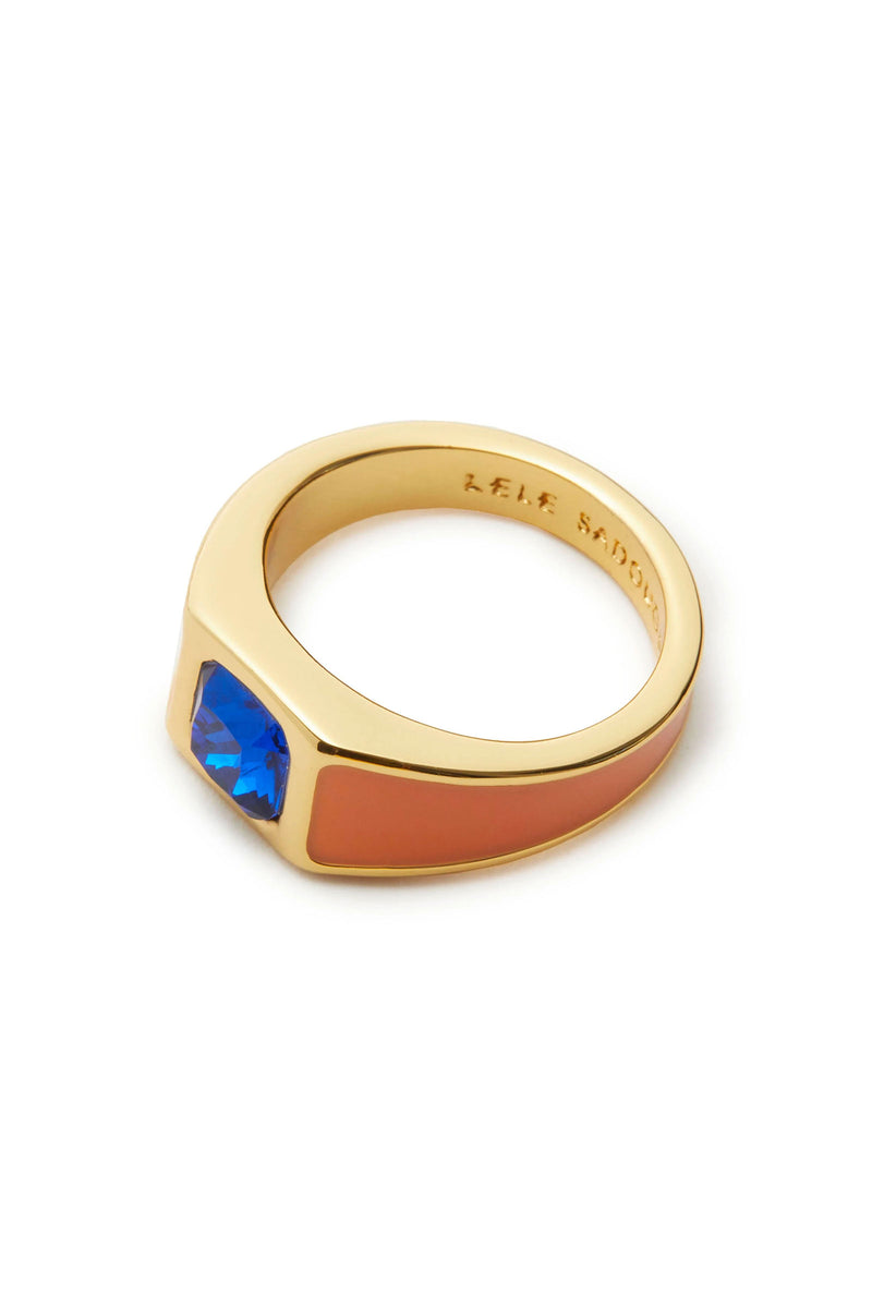 JEWELED SIGNET RING in APRICOT