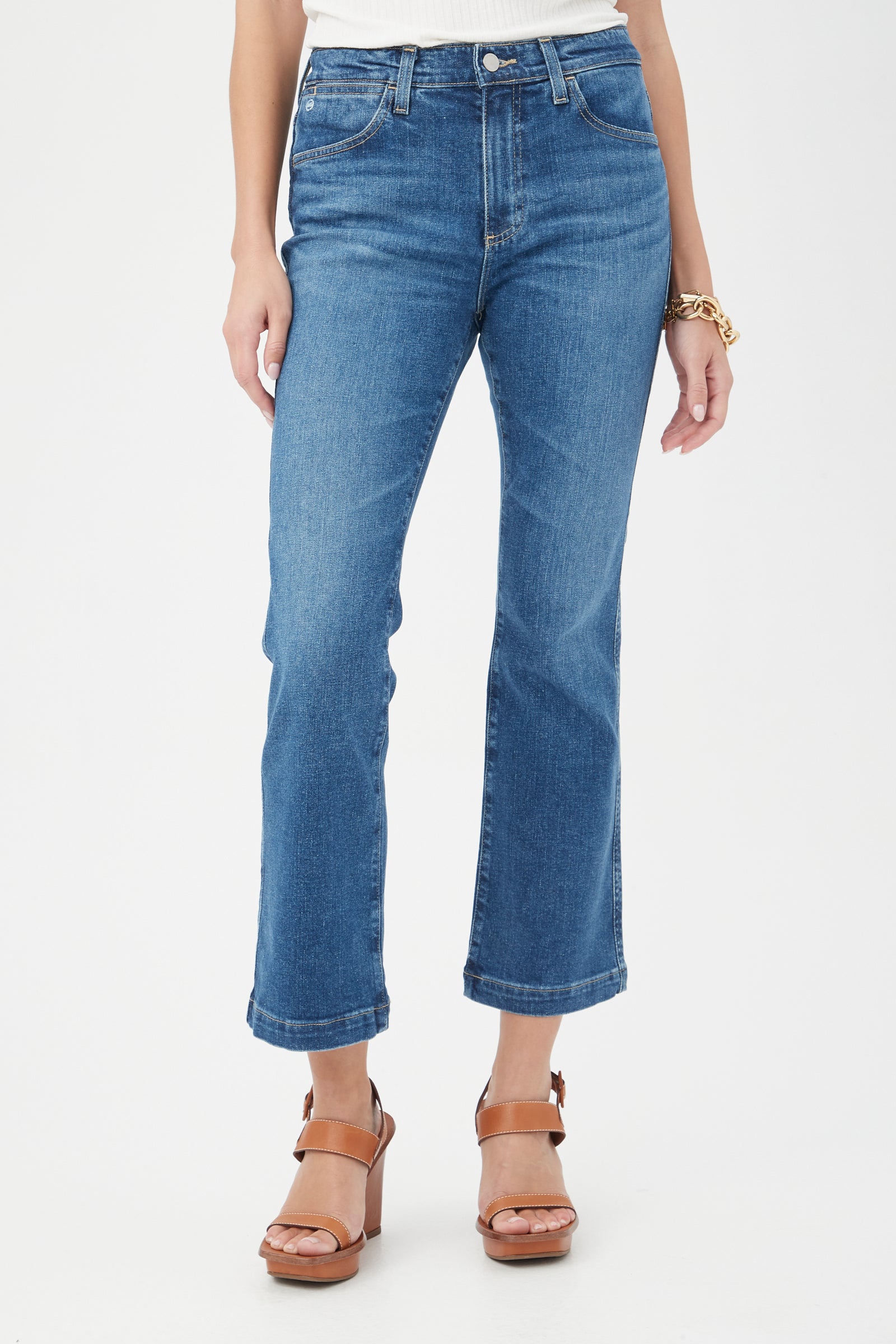 AG Women's Naomi Cropped Blue Jean