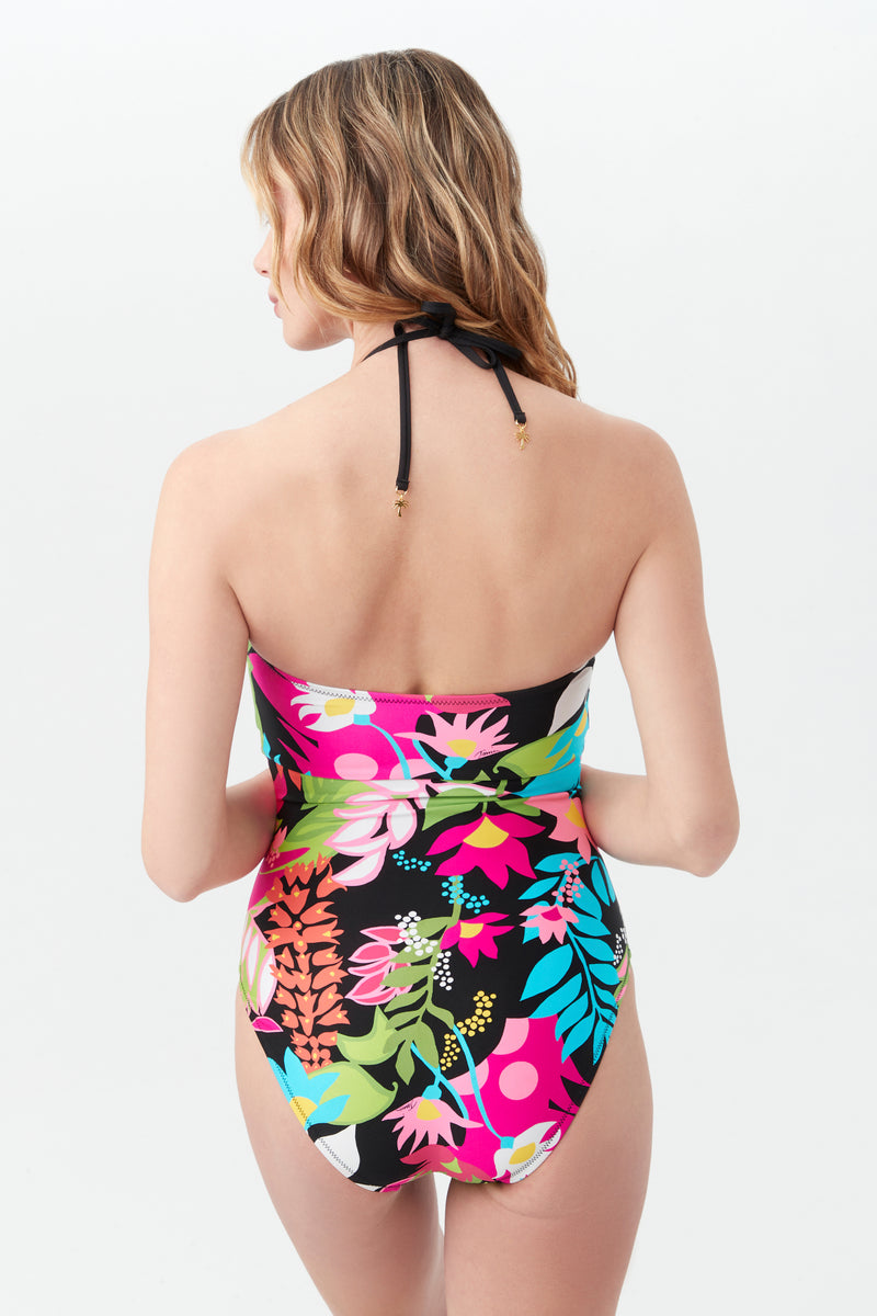 TIKI LACE UP BANDEAU 1 PIECE Trina Turk