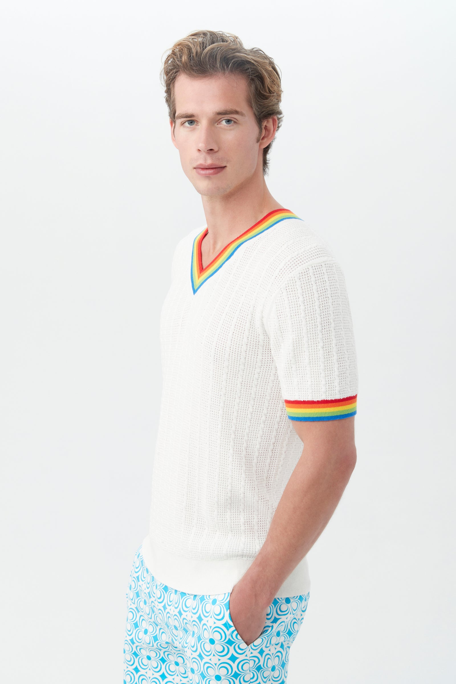 Short sleeve v neck sweater hotsell