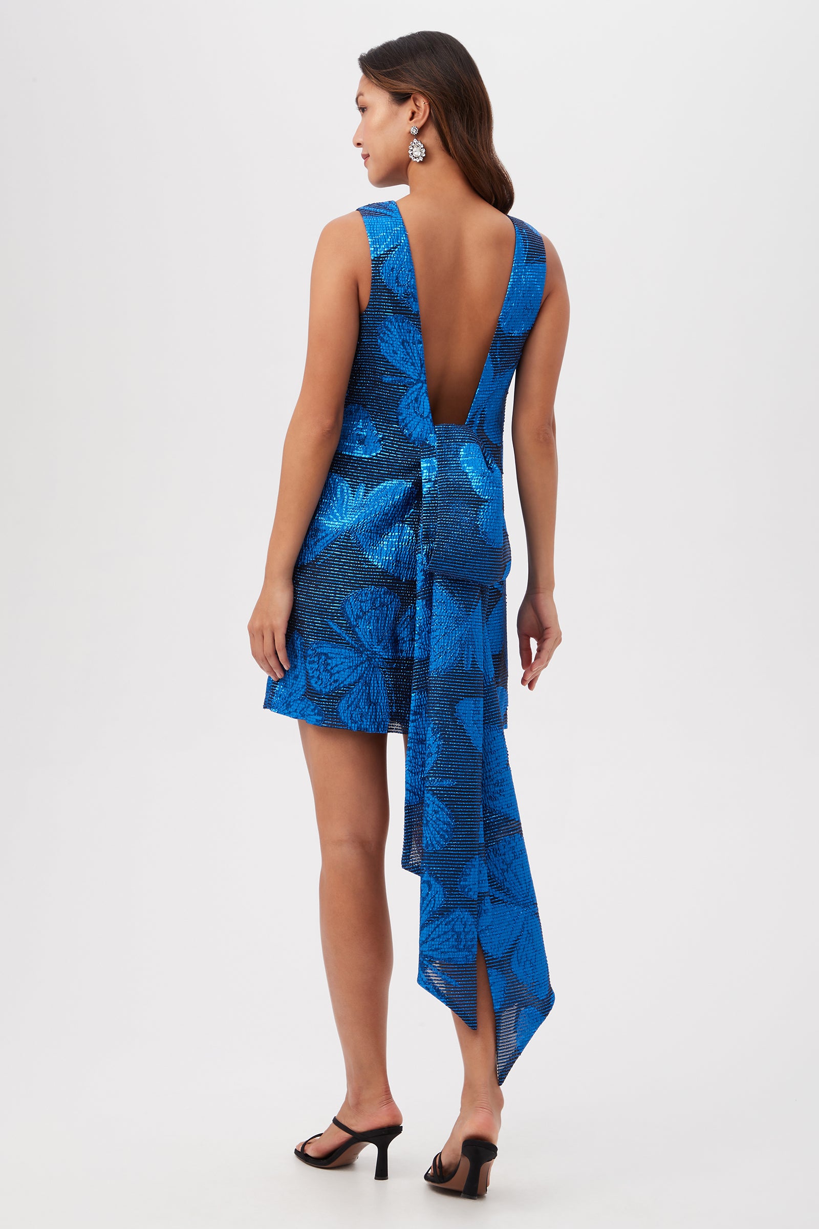 Savia Butterfly Organza Sleeveless Shift Dress