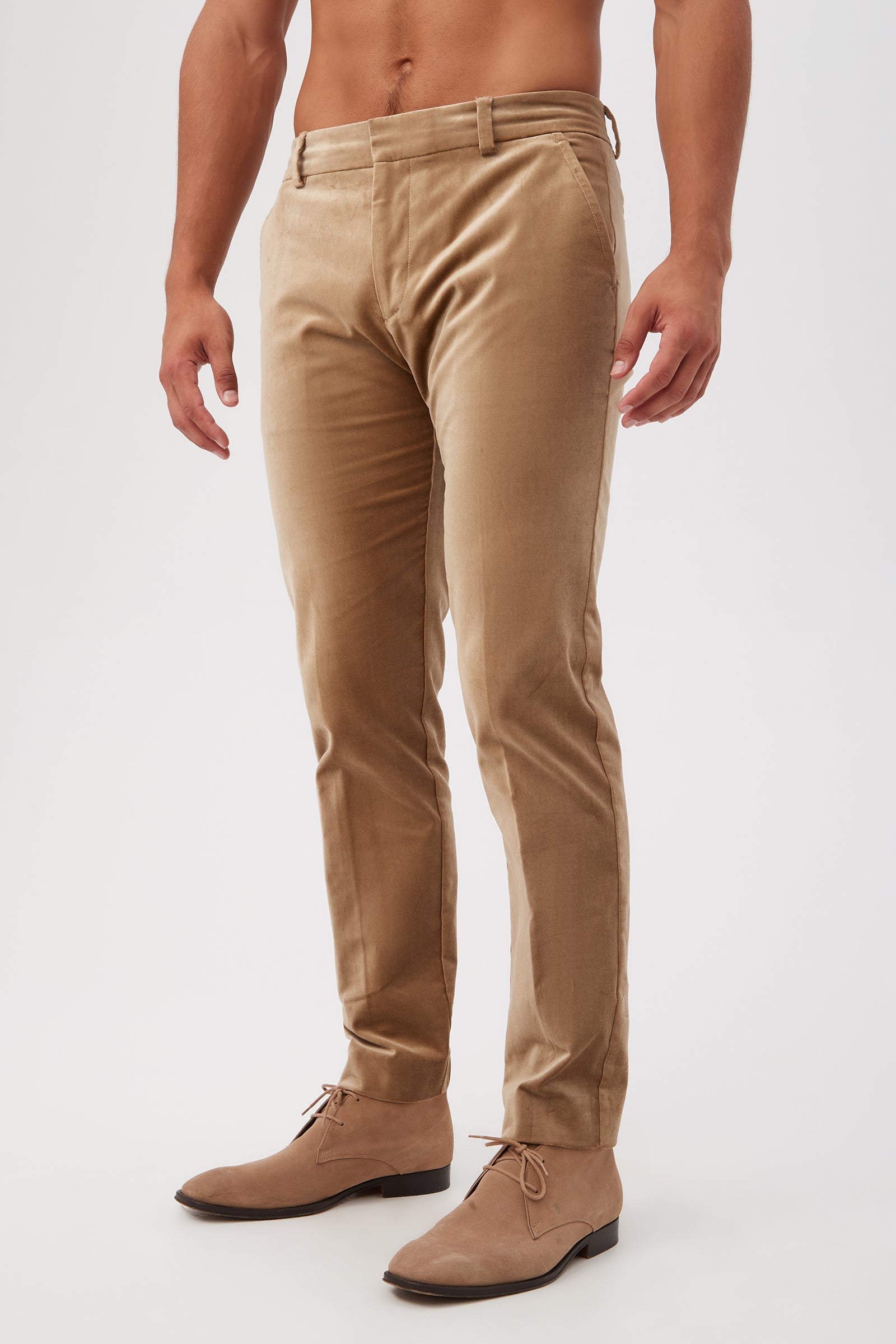 Clyde Slim Trouser - Gold Velveteen