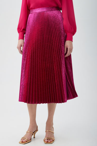 Faye Luminary Midi Skirt With Accordion Pleats