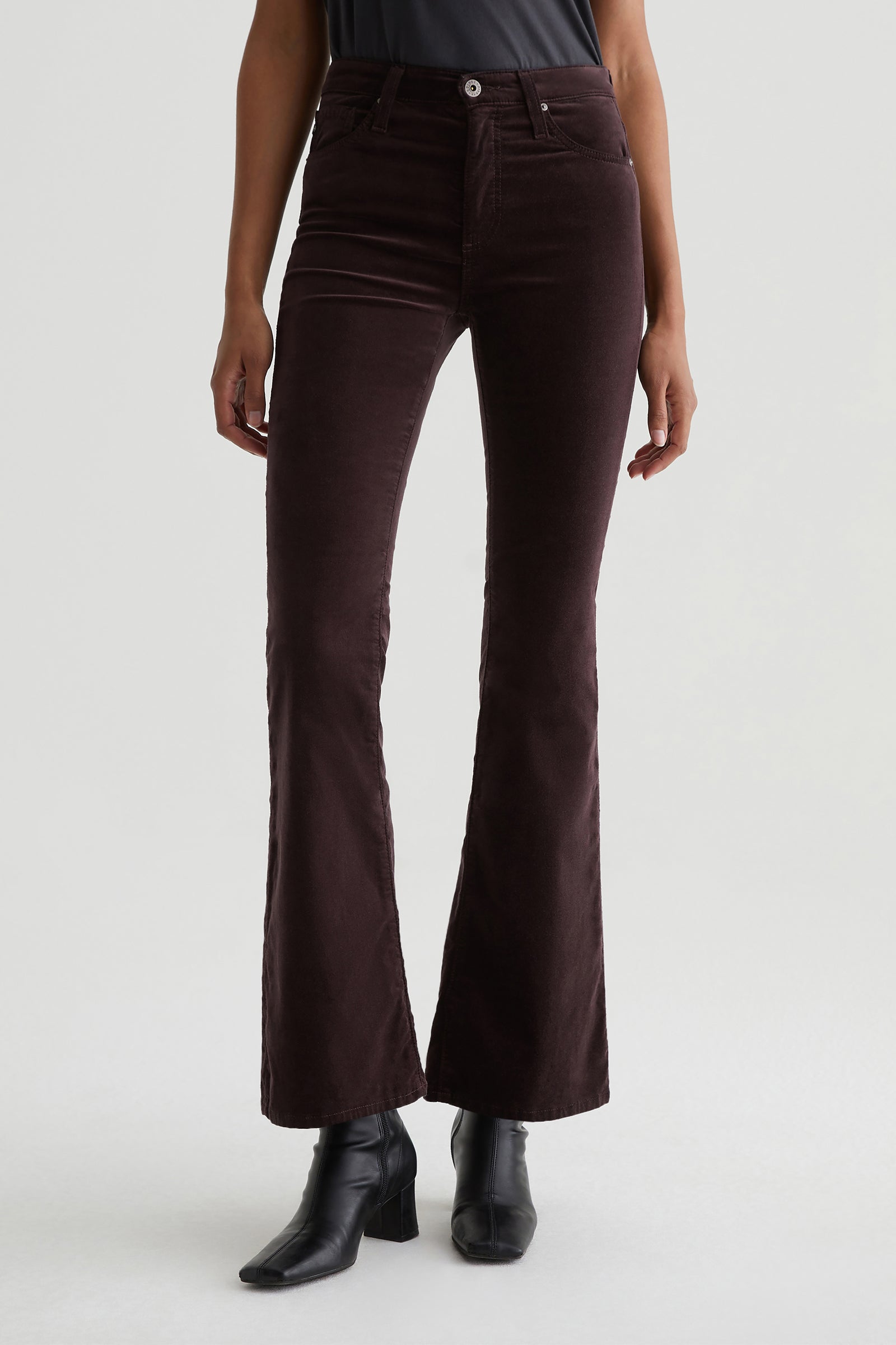AG Farrah Burgundy Velvet Bootcut Jeans