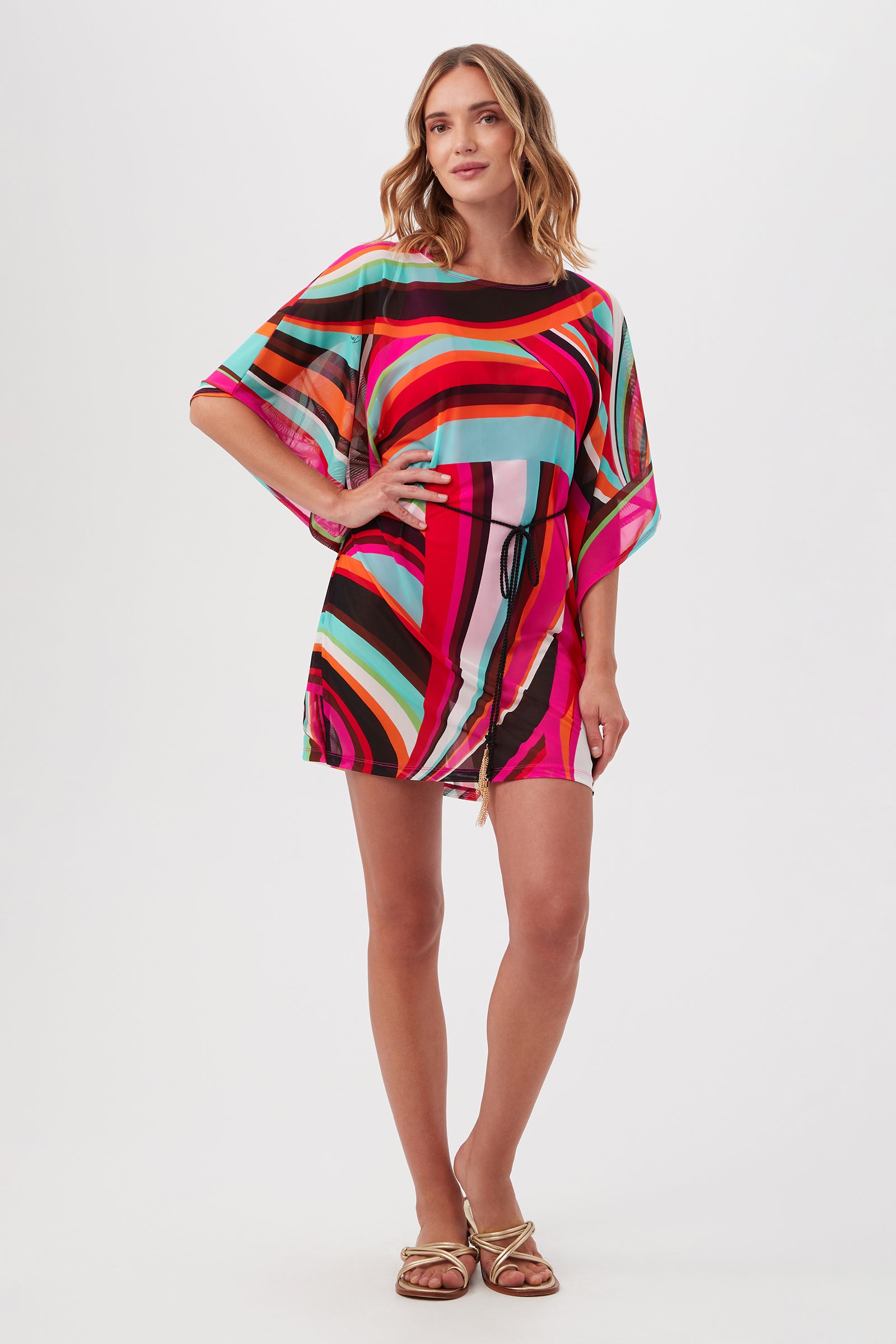 Swoop Anissa Belted Caftan Cover-Up Dress