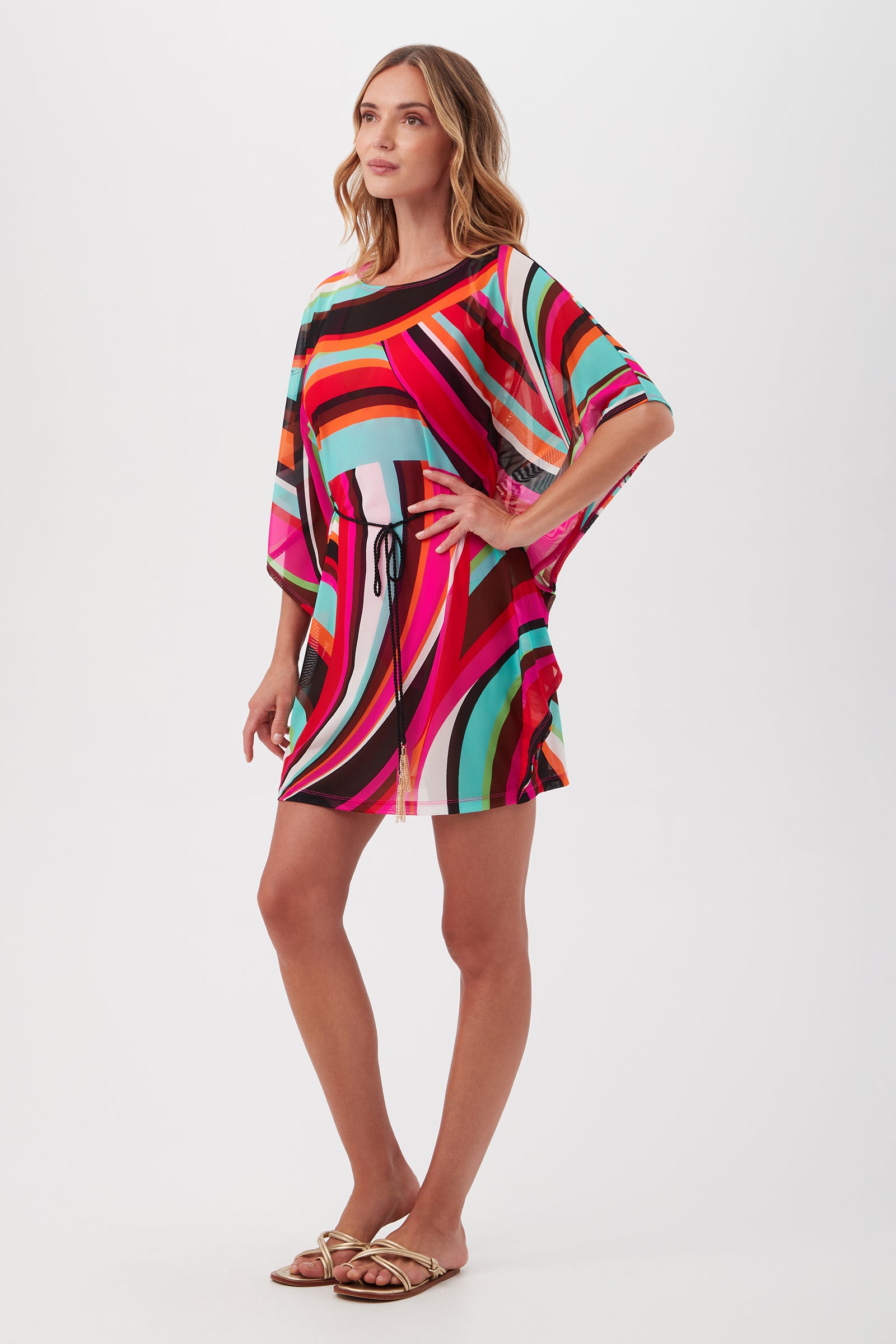 Swoop Anissa Belted Caftan Cover-Up Dress