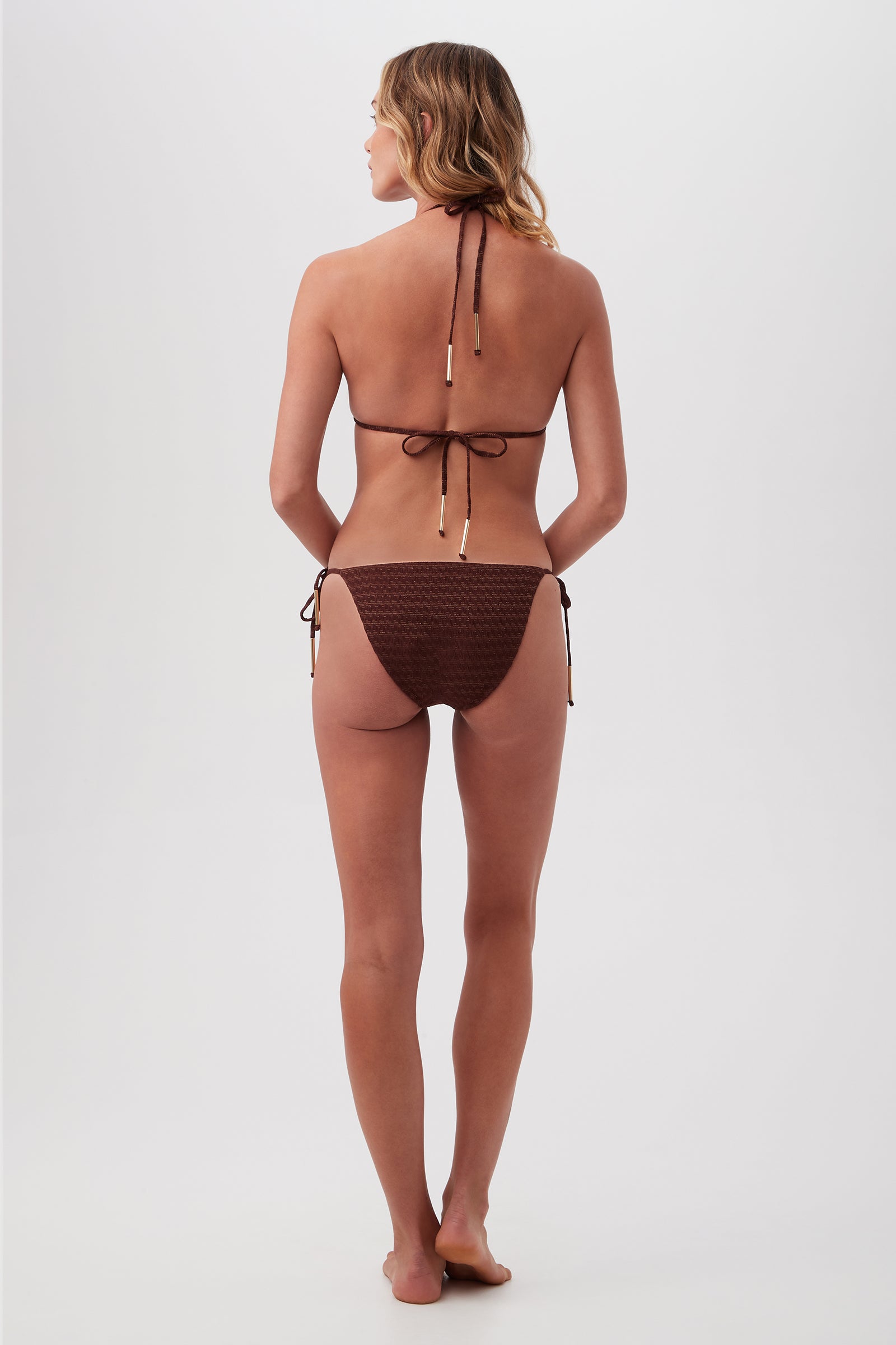 Glimmer Triangle Halter Bikini Top