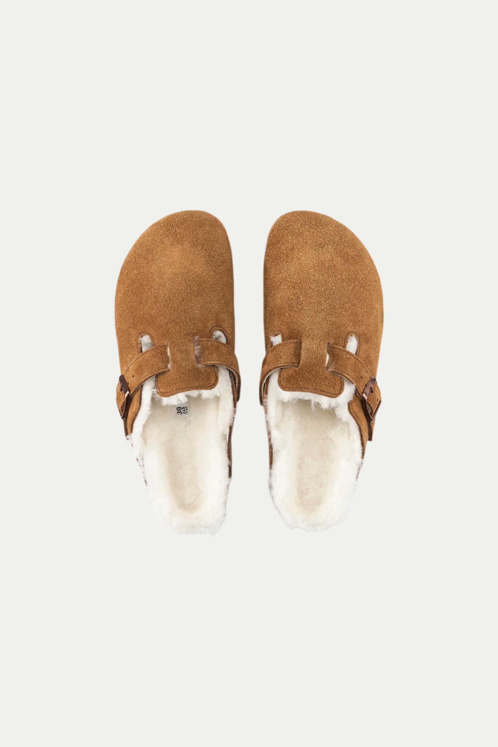 Women's Boston Mink Brown Suede Shearling Birkenstock Clog
