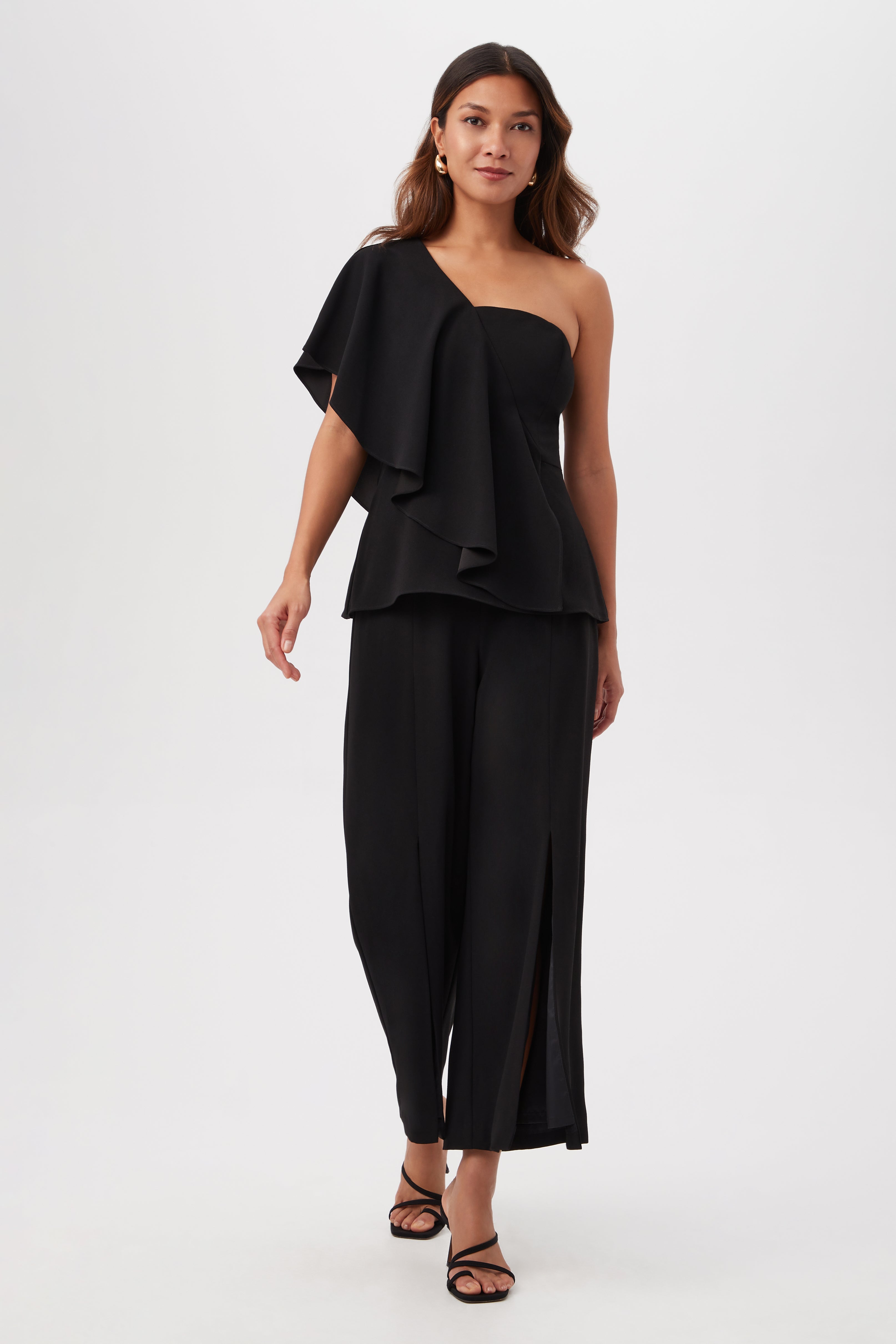 Glamorous One-Shoulder Flounce Top