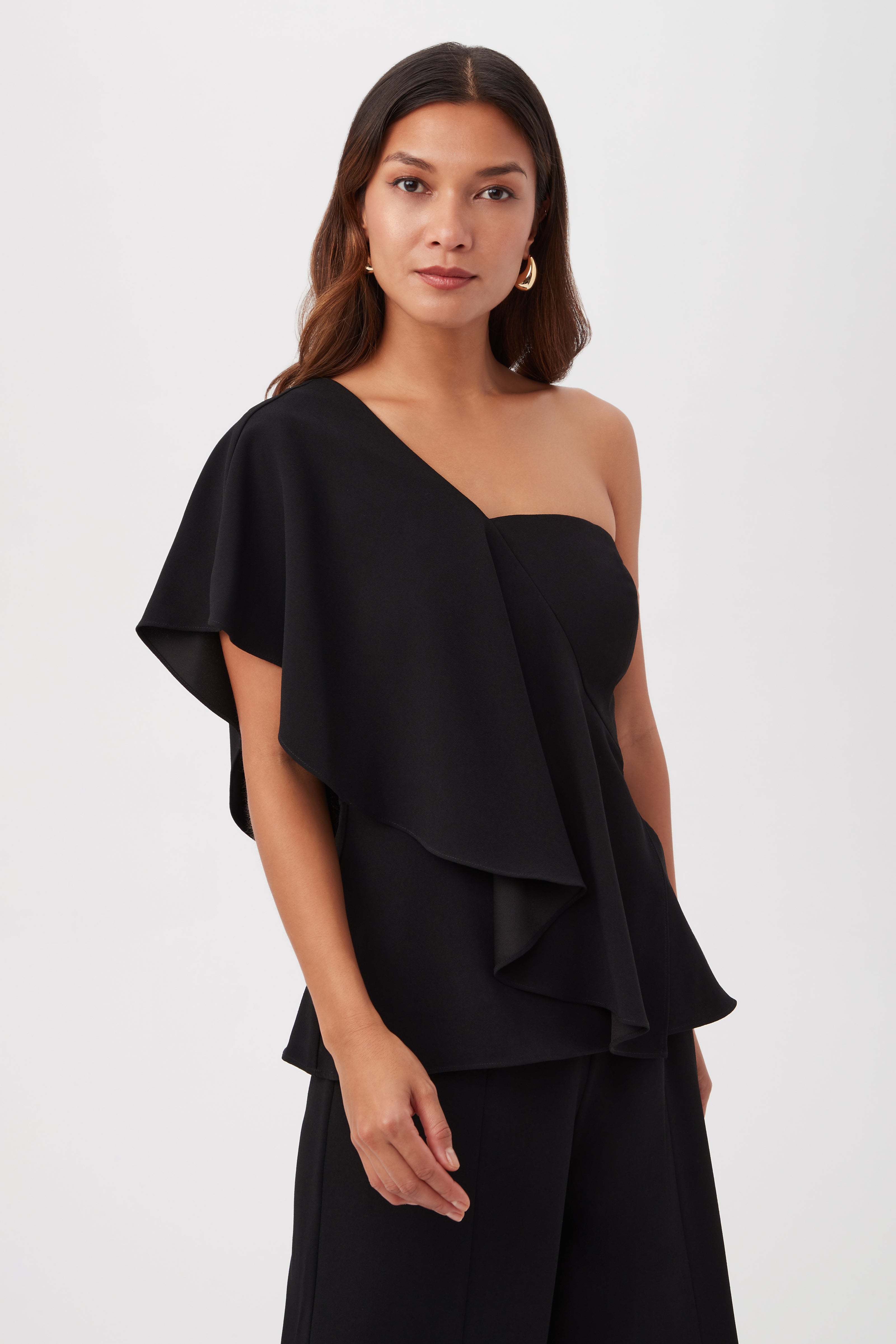 Glamorous One-Shoulder Flounce Top
