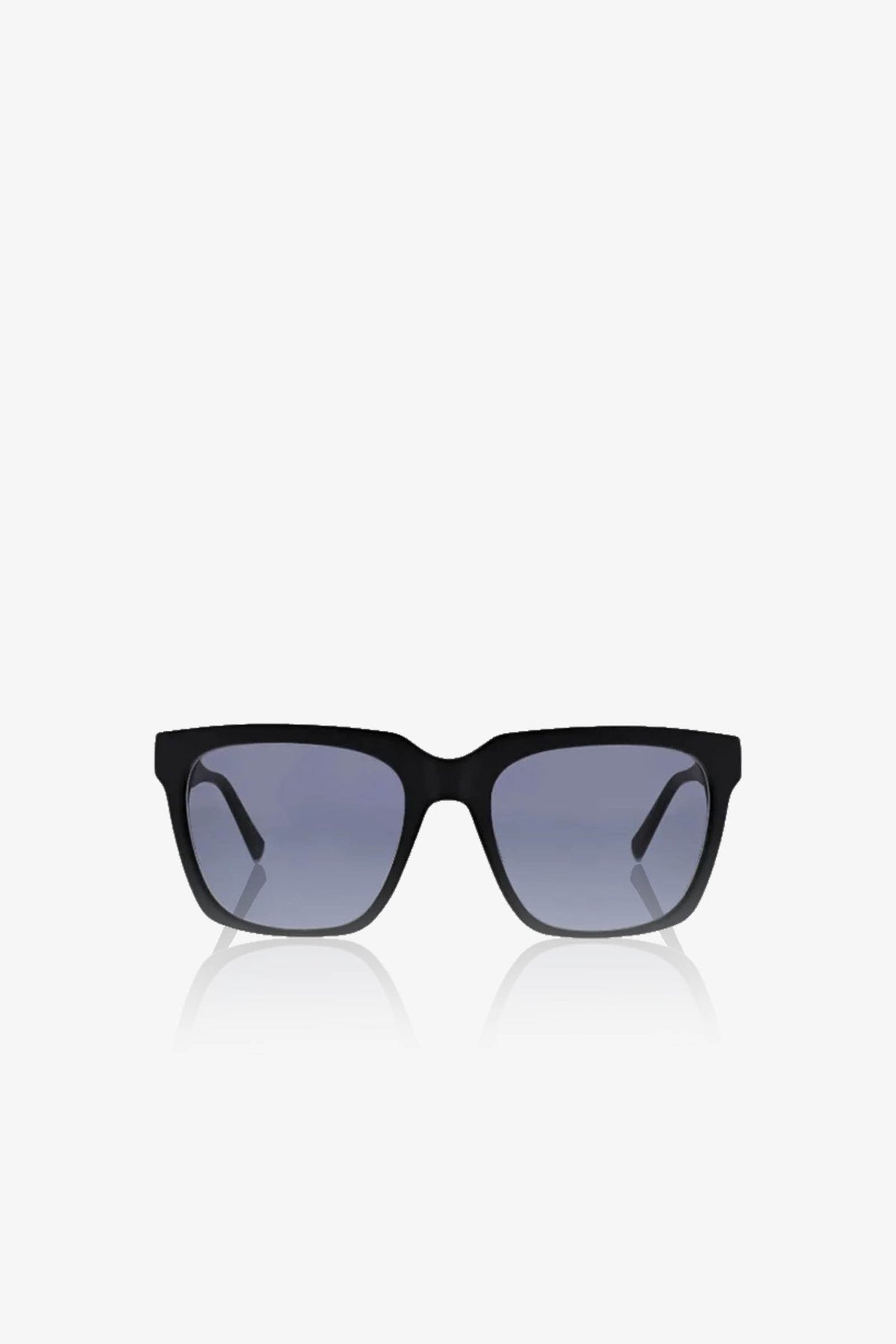 A pair of MRT Holl Square Acetate Sunglasses in black, featuring rectangular frames and dark tinted lenses, displayed on a white background.