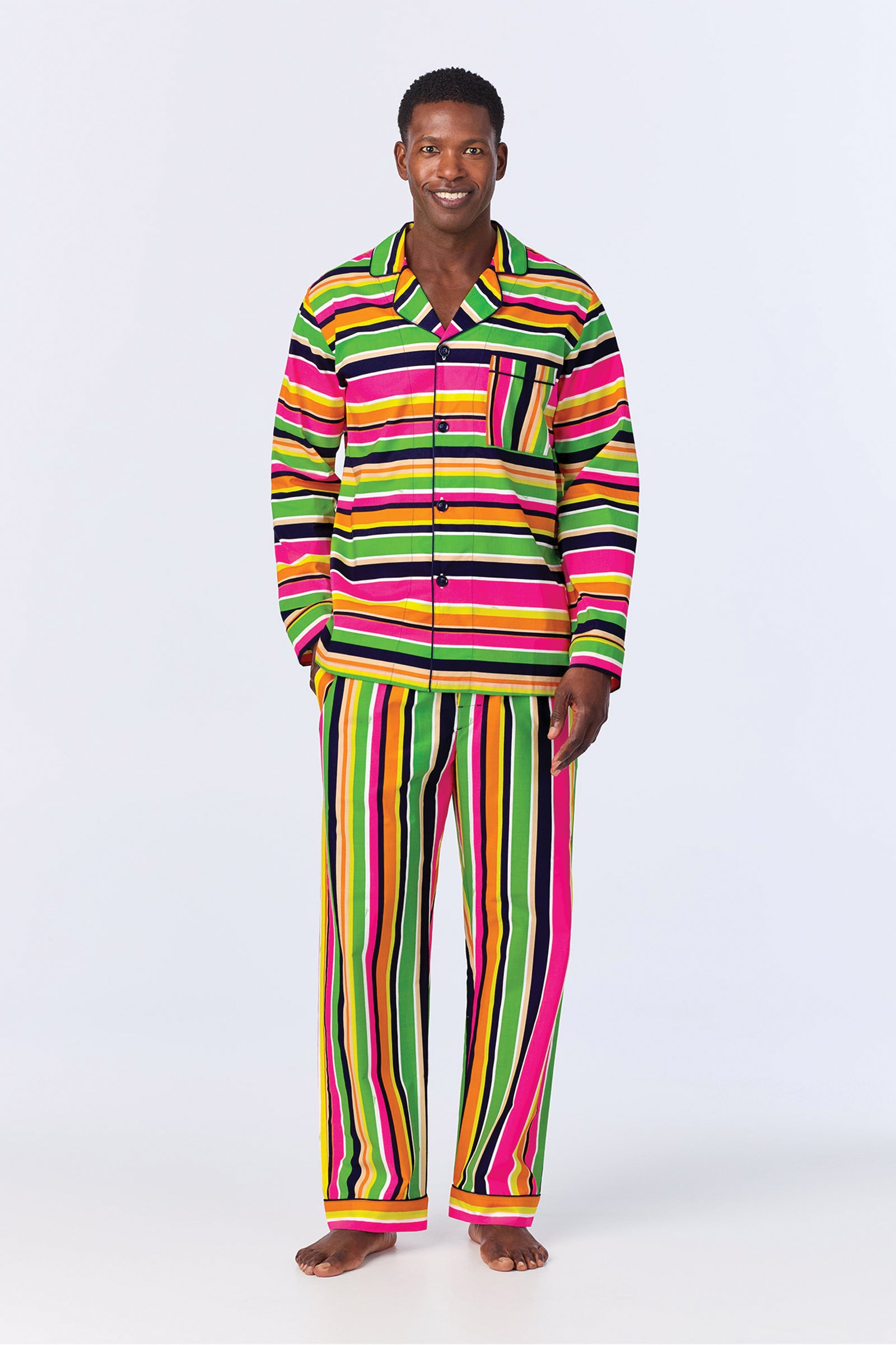 MT LS Pant PJ Set - Poolside Stripe Poplin