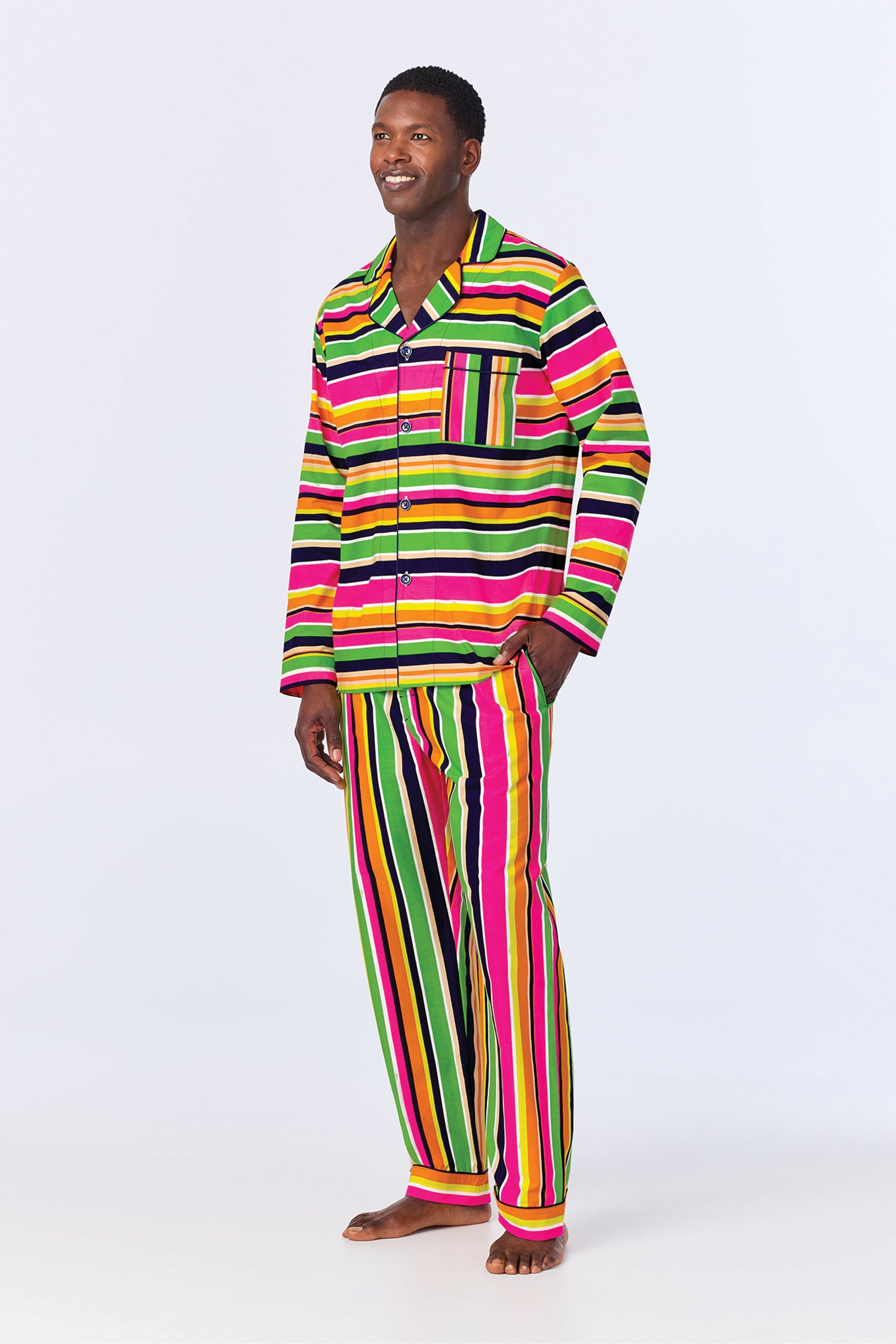 MT LS Pant PJ Set - Poolside Stripe Poplin