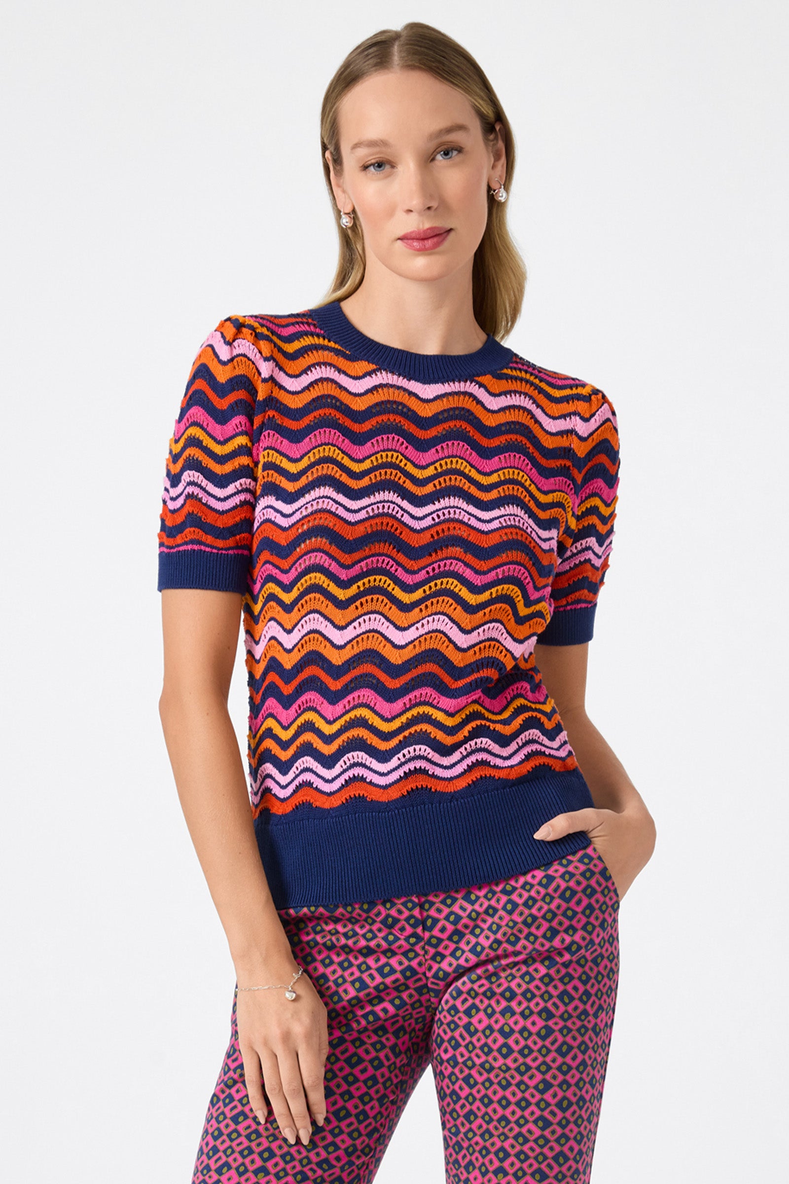 Marbella Wavy Knit Pullover
