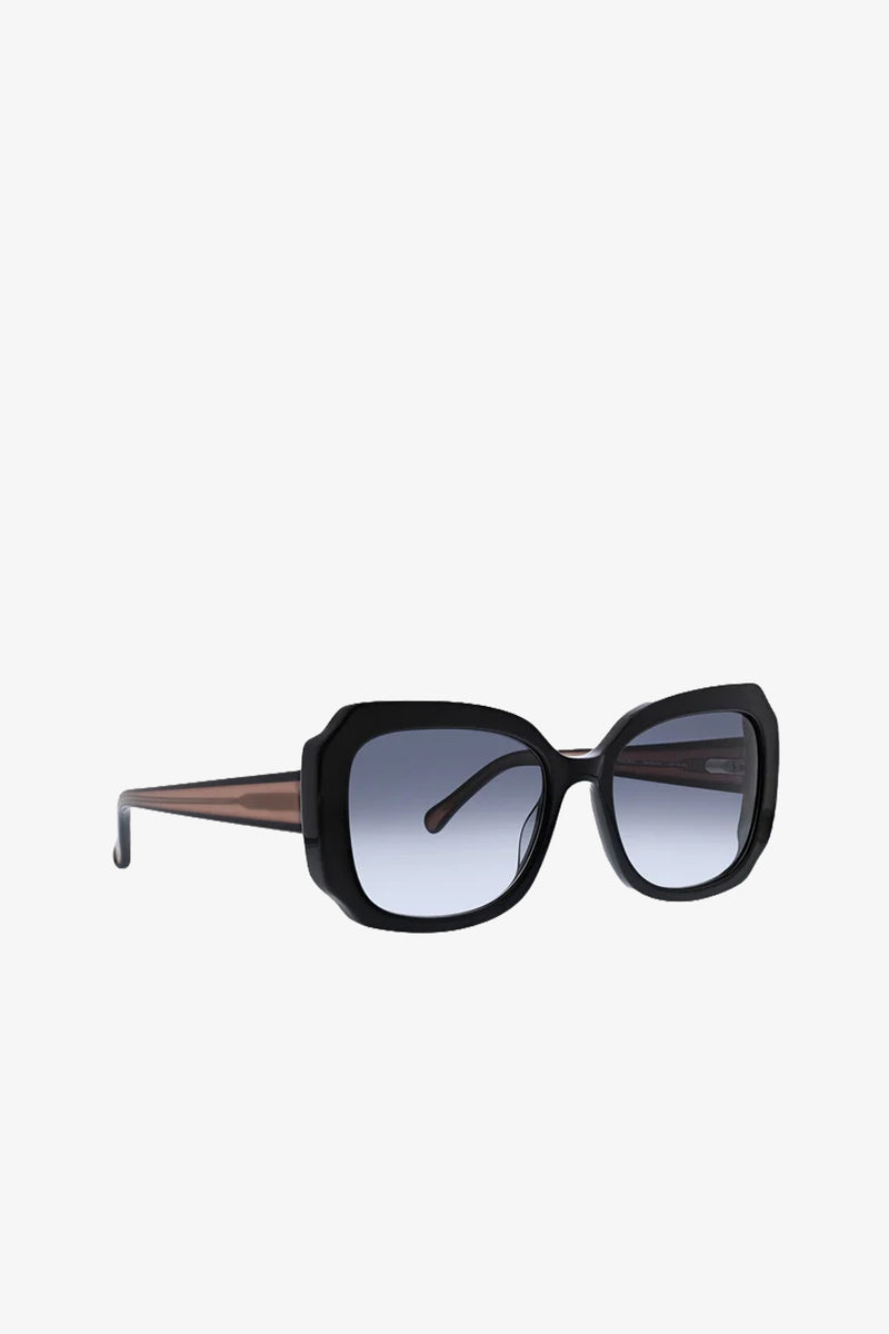 Sandbanks Oversized Sunglasses featuring rectangular black frames with a thick design and gradient dark lenses, displayed on a plain white background.