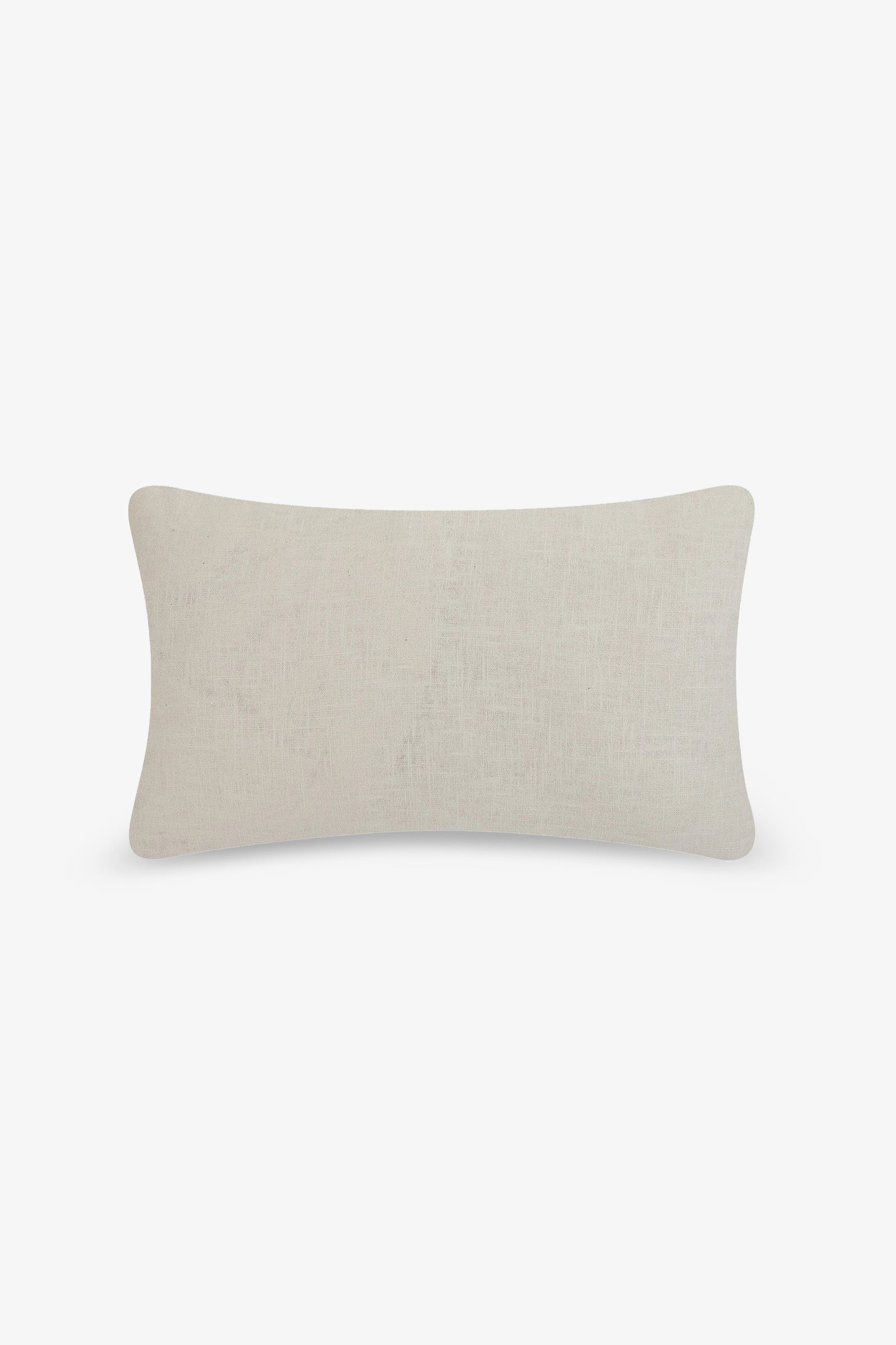 Amazing Maze Embroidered Lumbar Pillow in rectangular beige design with a subtle textured pattern, displayed on a plain white background.