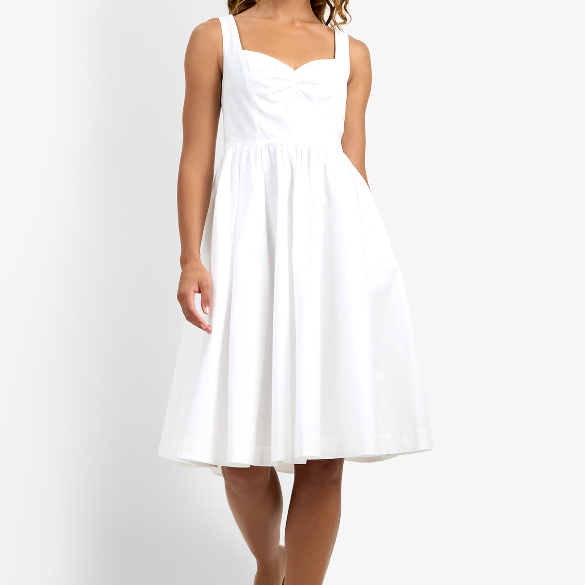 sweetheart neckline dress midi Trina Turk Women's Mirabello Sweetheart Neck Midi Dress in White size 12