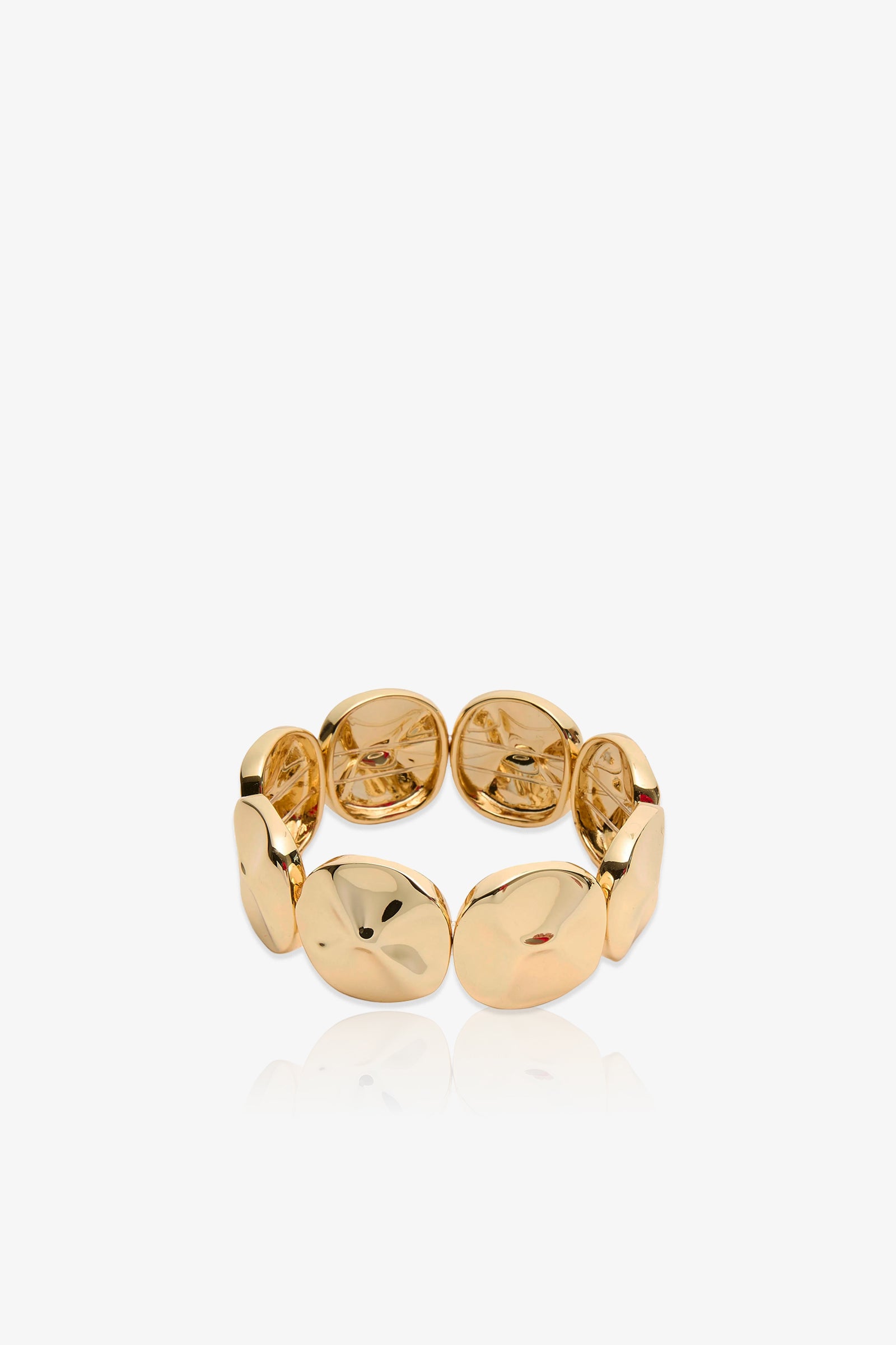 The Socialite Stretch Bracelet showcases rounded, polished, pebble-like links arranged in a continuous band, displayed on a white background.