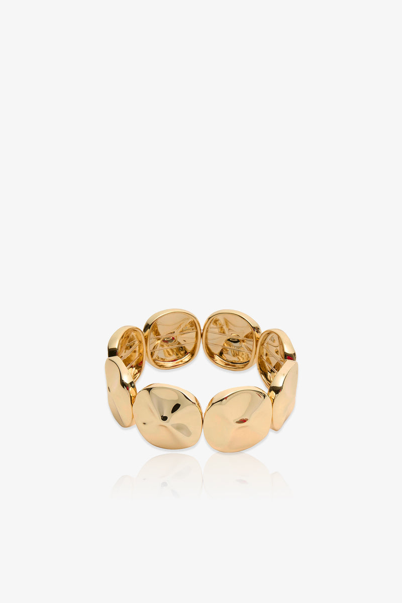 The Socialite Stretch Bracelet showcases rounded, polished, pebble-like links arranged in a continuous band, displayed on a white background.