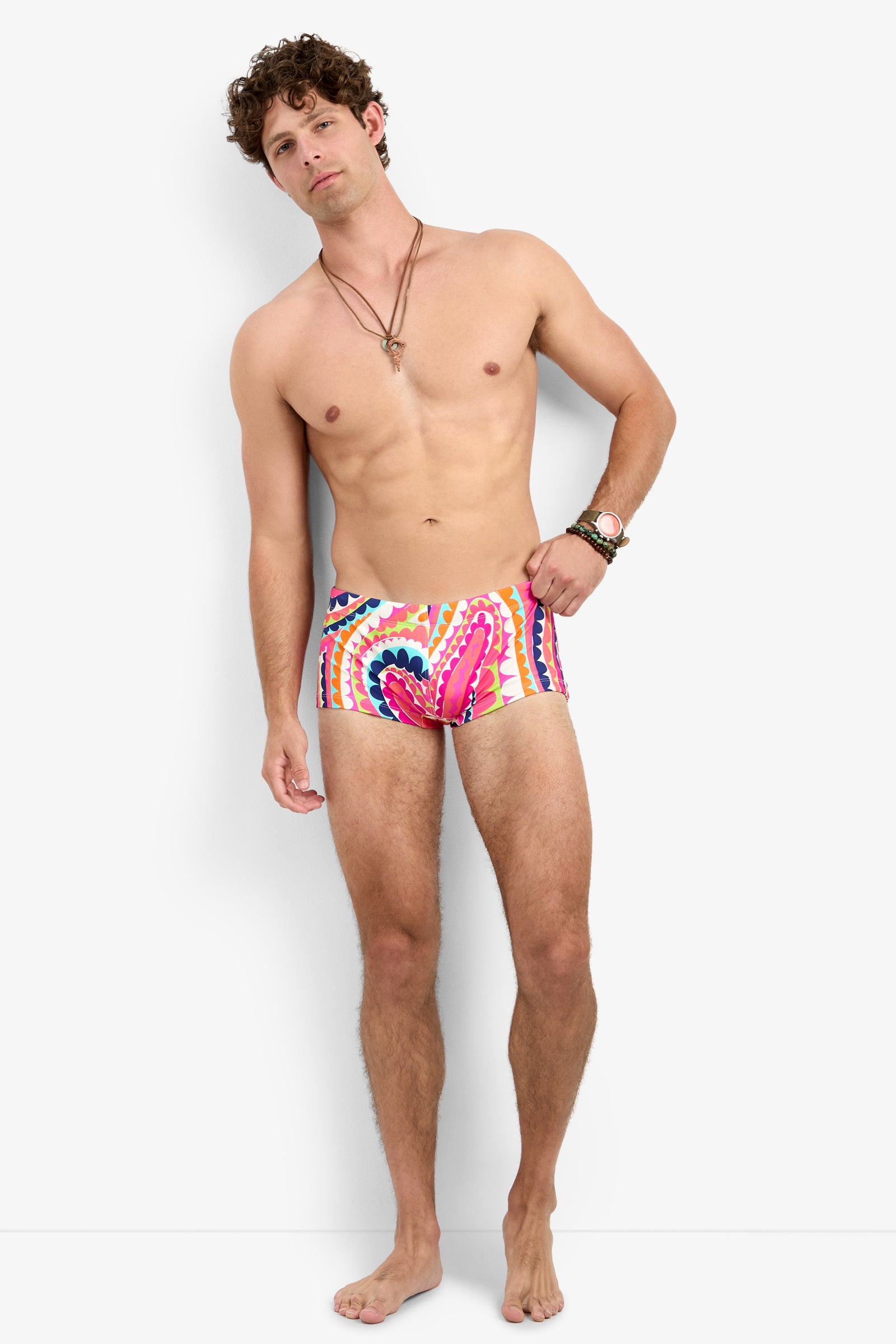 Of course! Please share the keywords you'd like me to incorporate into the SORRENTO SWIM TRUNK description.