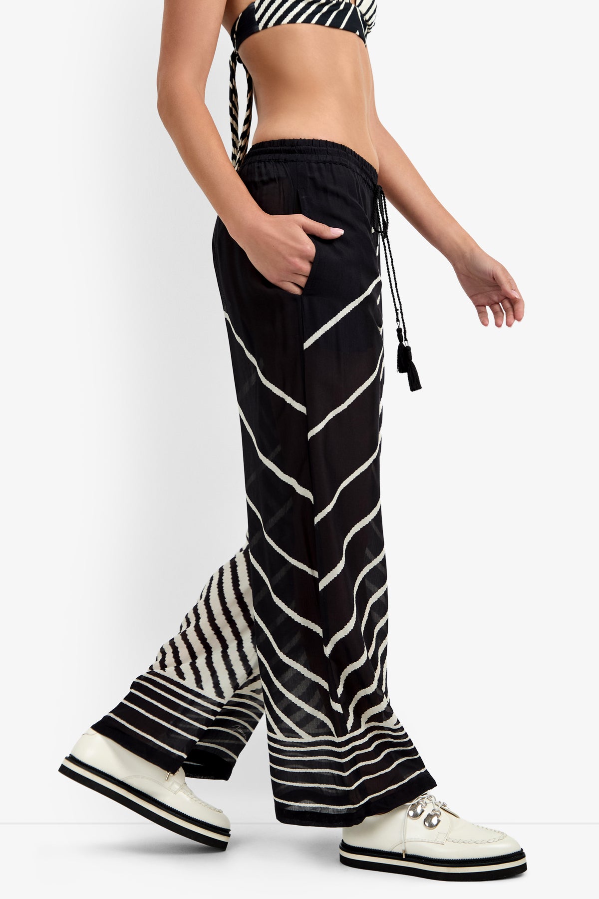 Absolutely! Please provide the keywords you'd like me to use for the Net Stripe Beach Pant.