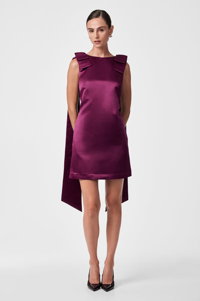 knee length dresses for ladies Strapless Bow Back Silk Faille Mini Dress – ALEXIA MARÍA main image 1