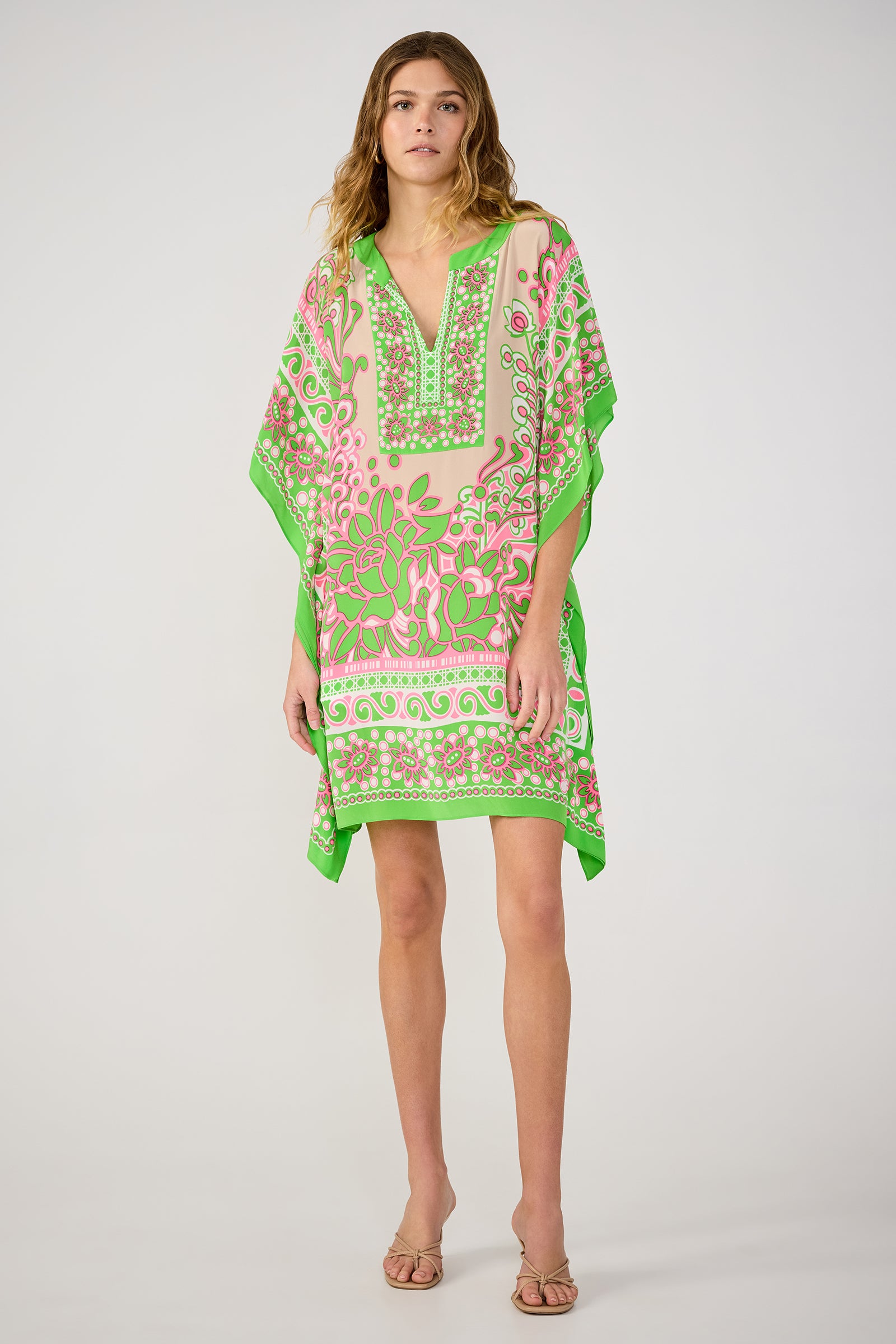 Theodora Caftan Dress - Petra Floral Silk