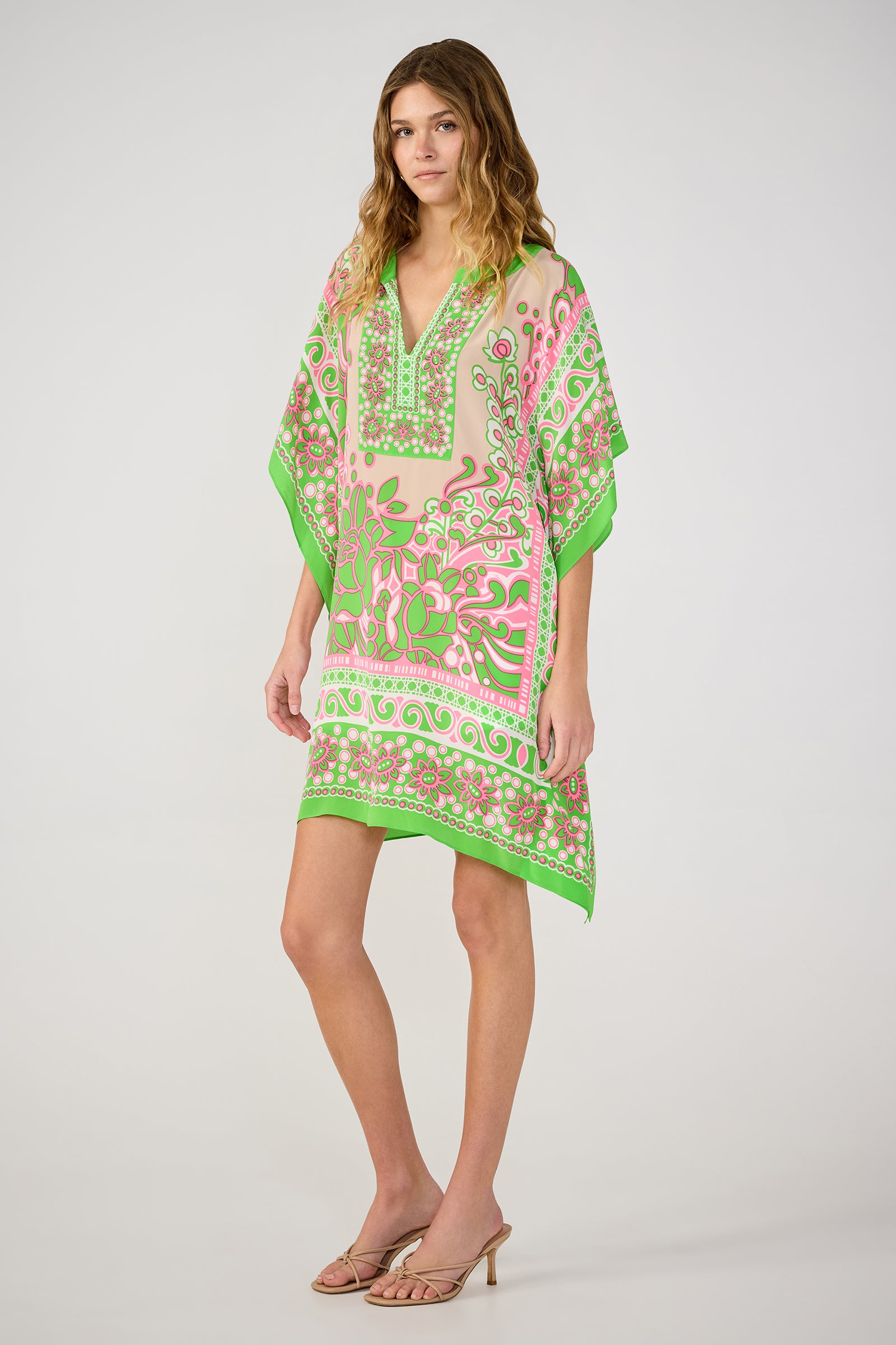 Theodora Caftan Dress - Petra Floral Silk