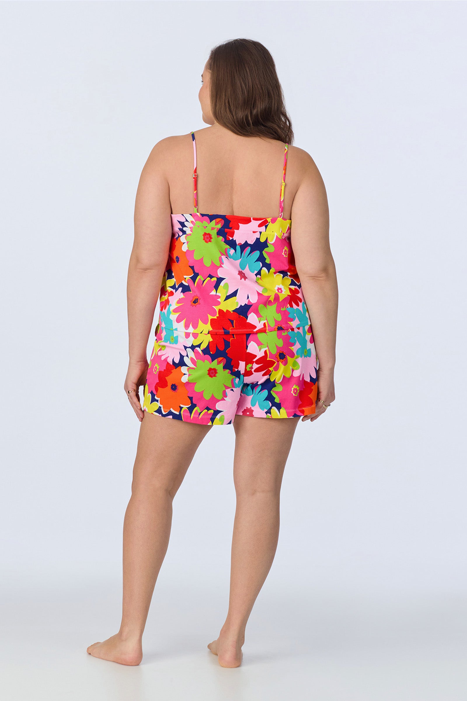 Cami Shorty PJ Set - Pop Floral Stretch Jersey
