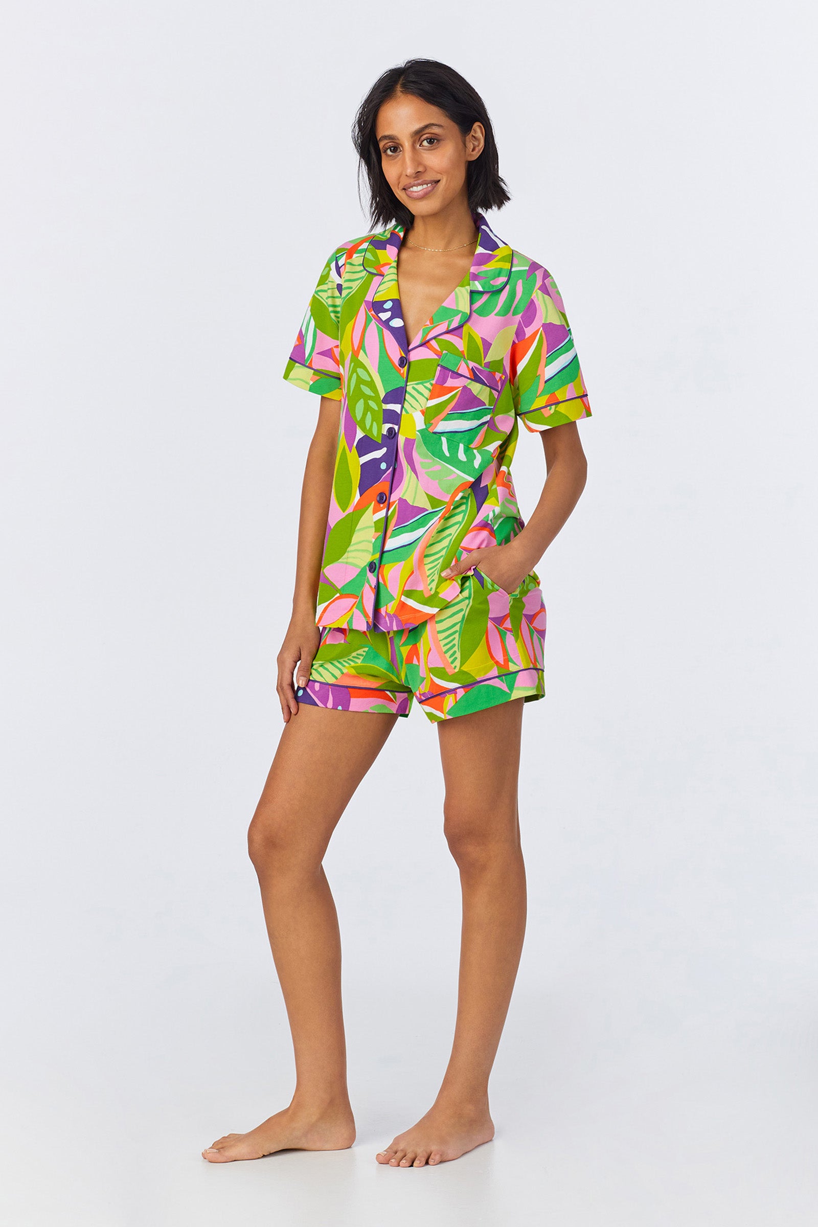 Shorty PJ Set - Jungle Stretch Cotton