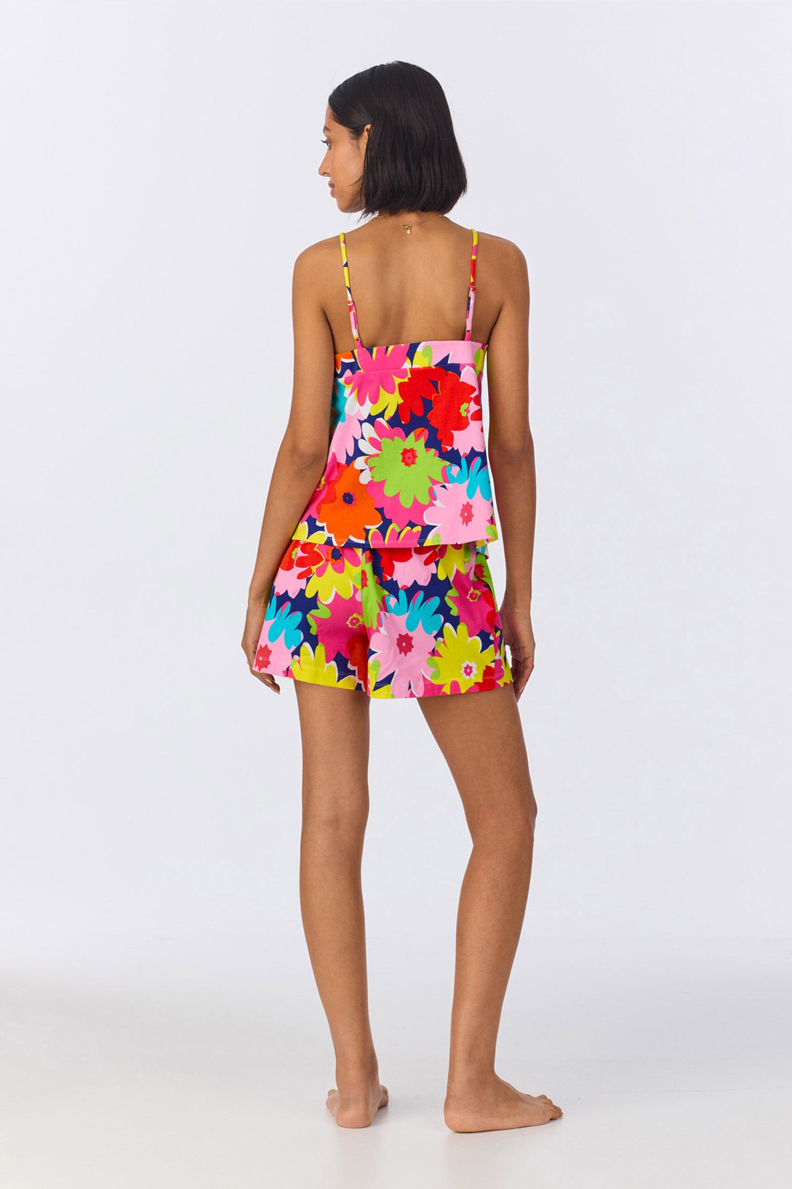 Cami Shorty PJ Set - Pop Floral Stretch Jersey