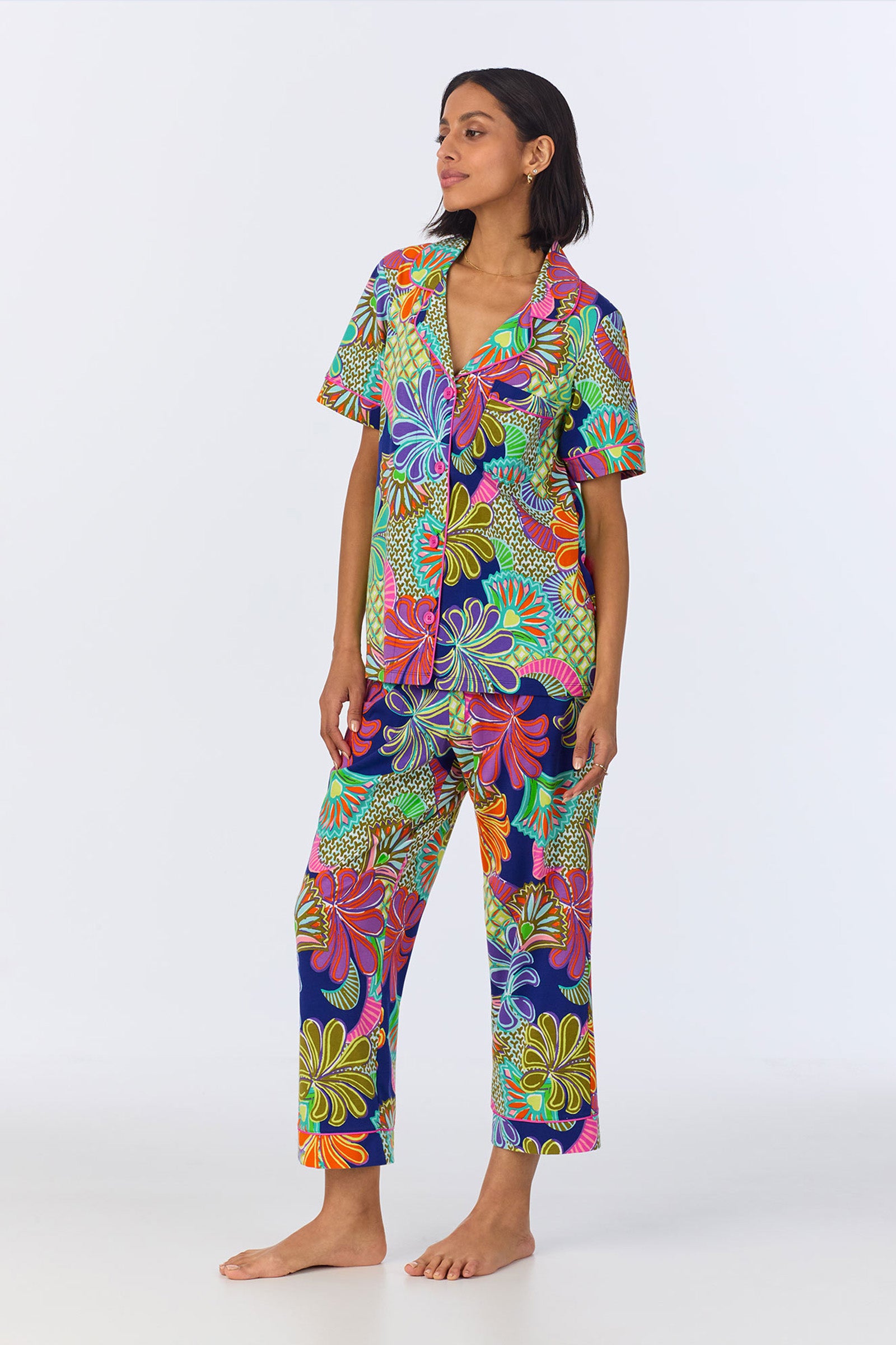Crop Classic PJ Set - Zanzibar Stretch Jersey