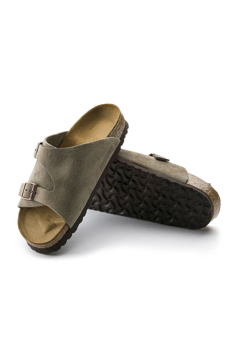 MEN S ZURICH ORIGINAL FOOTBED TAUPE SUEDE SLIDE SANDAL Trina Turk