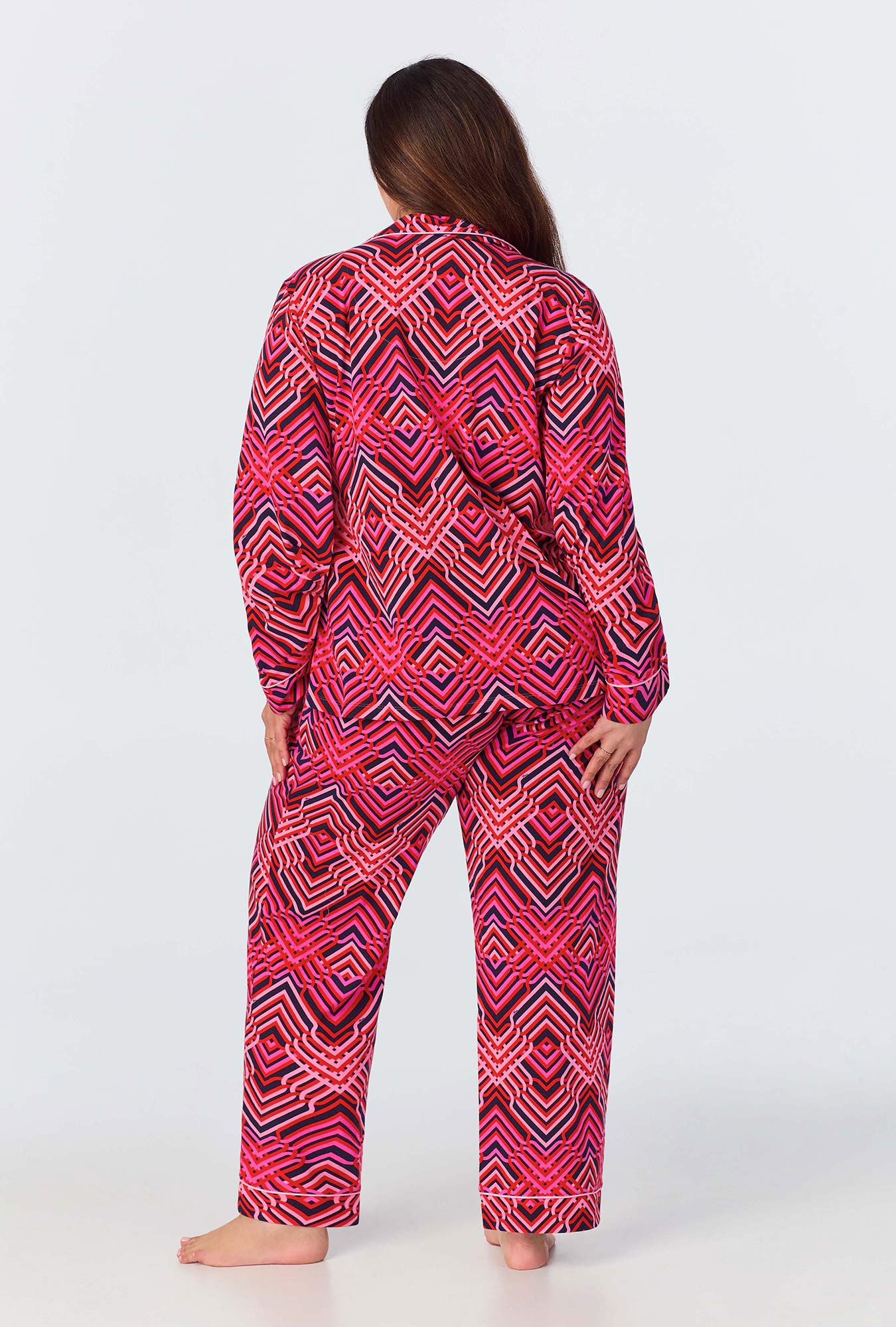 Geo Trellis Women's Long-Sleeve Long Pant Jersey PJ Set