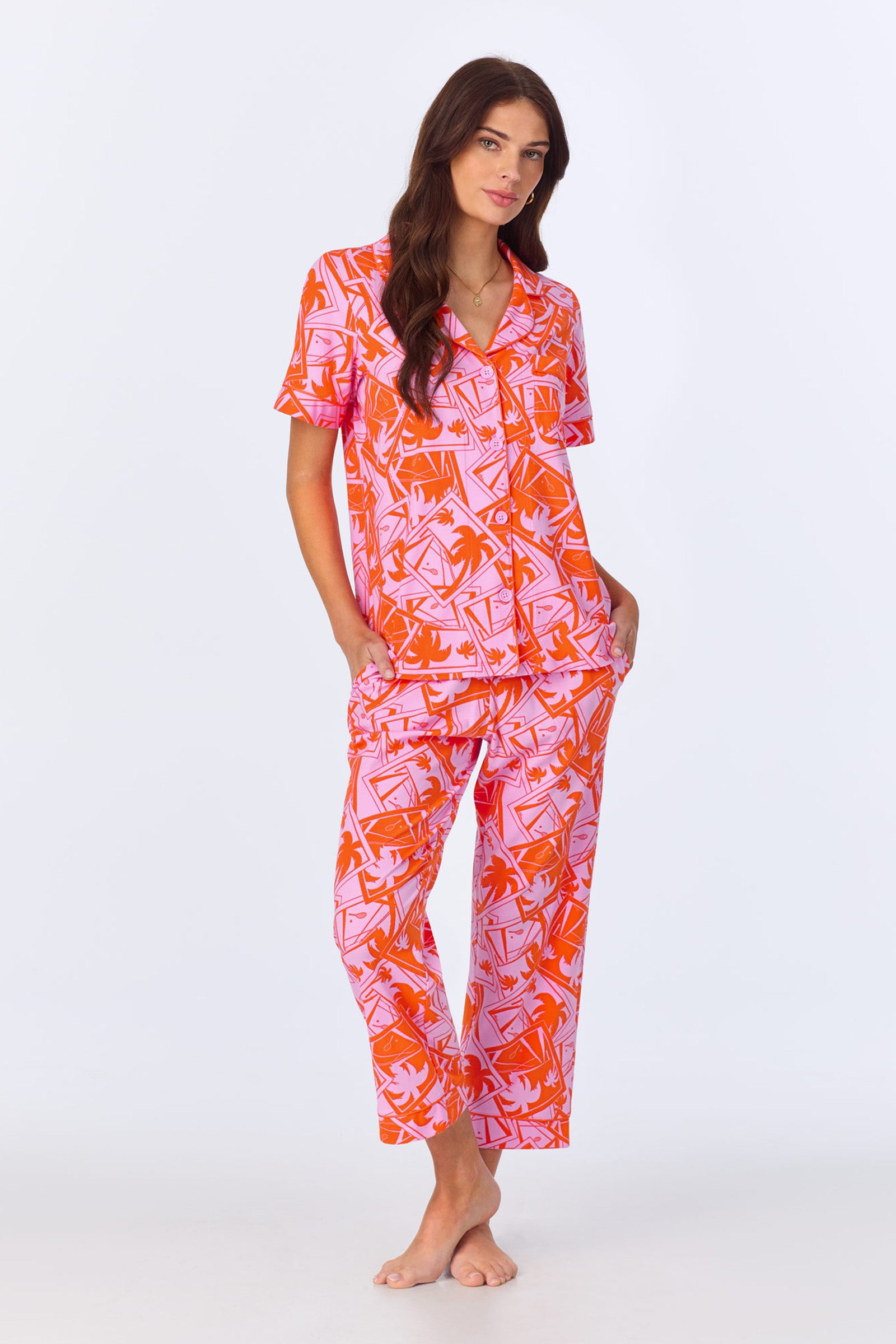 Crop Classic PJ Set - Tennis Stretch Jersey