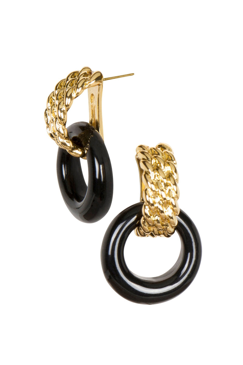 Black door knocker earrings store