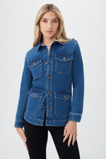 AG MAE DENIM SAFARI JACKET in INDIGO additional image 1