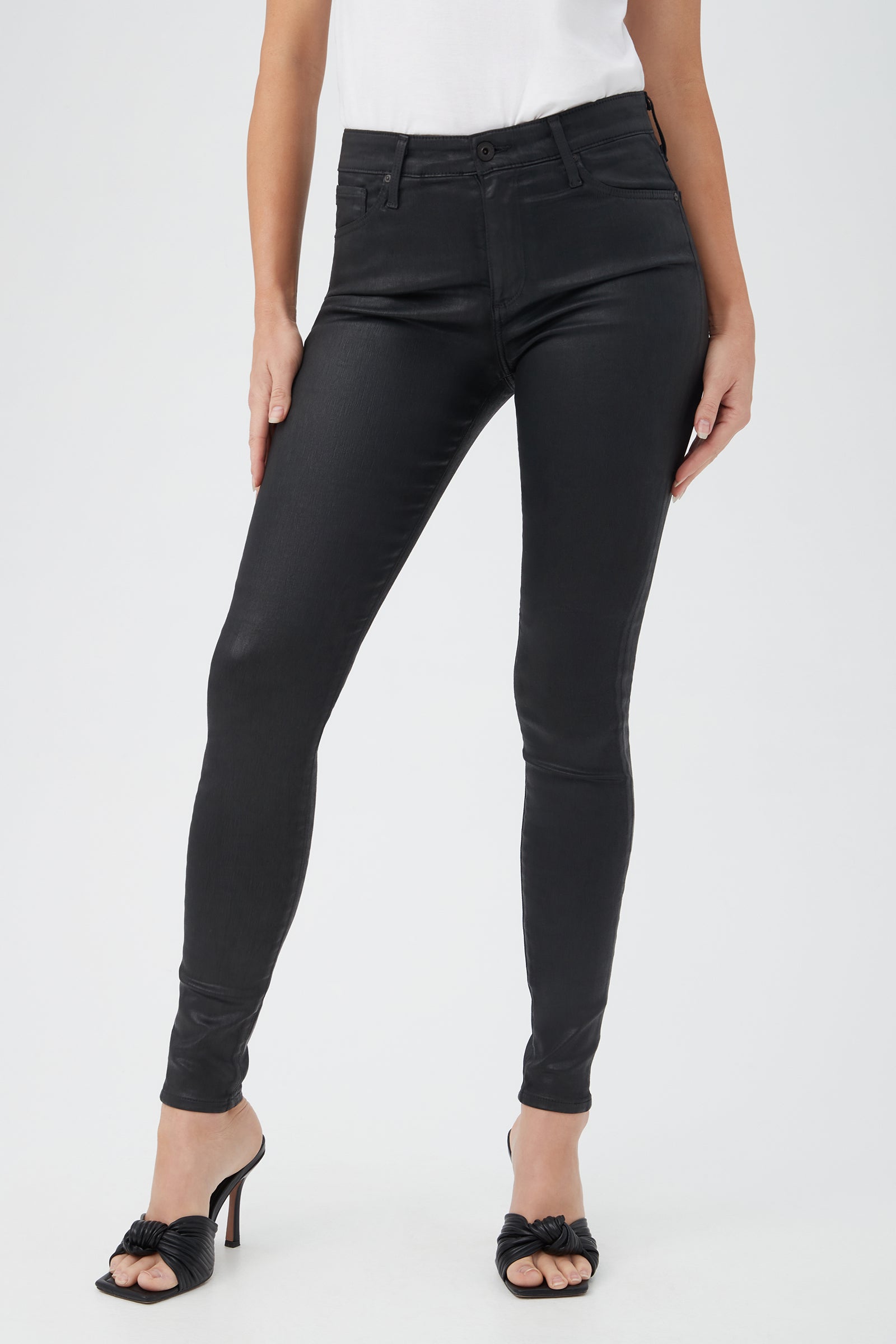 FARRAH LEATHERETTE HIGH RISE SKINNY JEAN