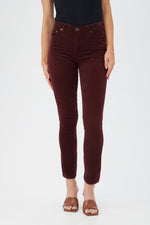 AG MARI HIGH-RISE SLIM STRAIGHT CORDUROY PANT in PLUM