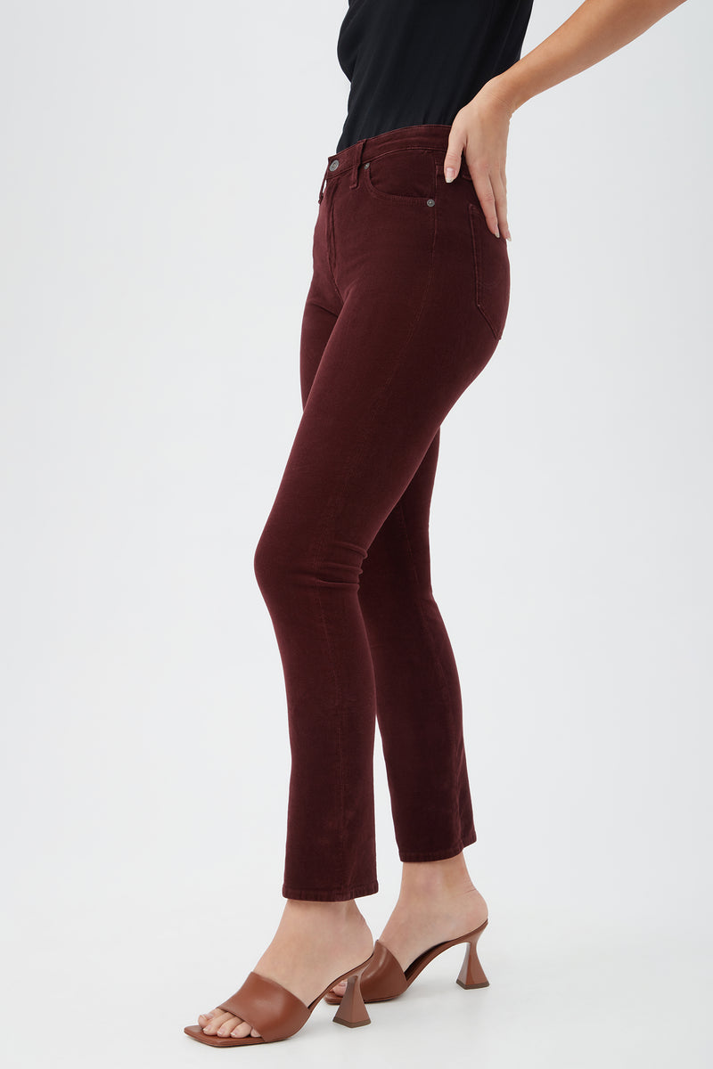 AG MARI HIGH-RISE SLIM STRAIGHT CORDUROY PANT in PLUM additional image 3