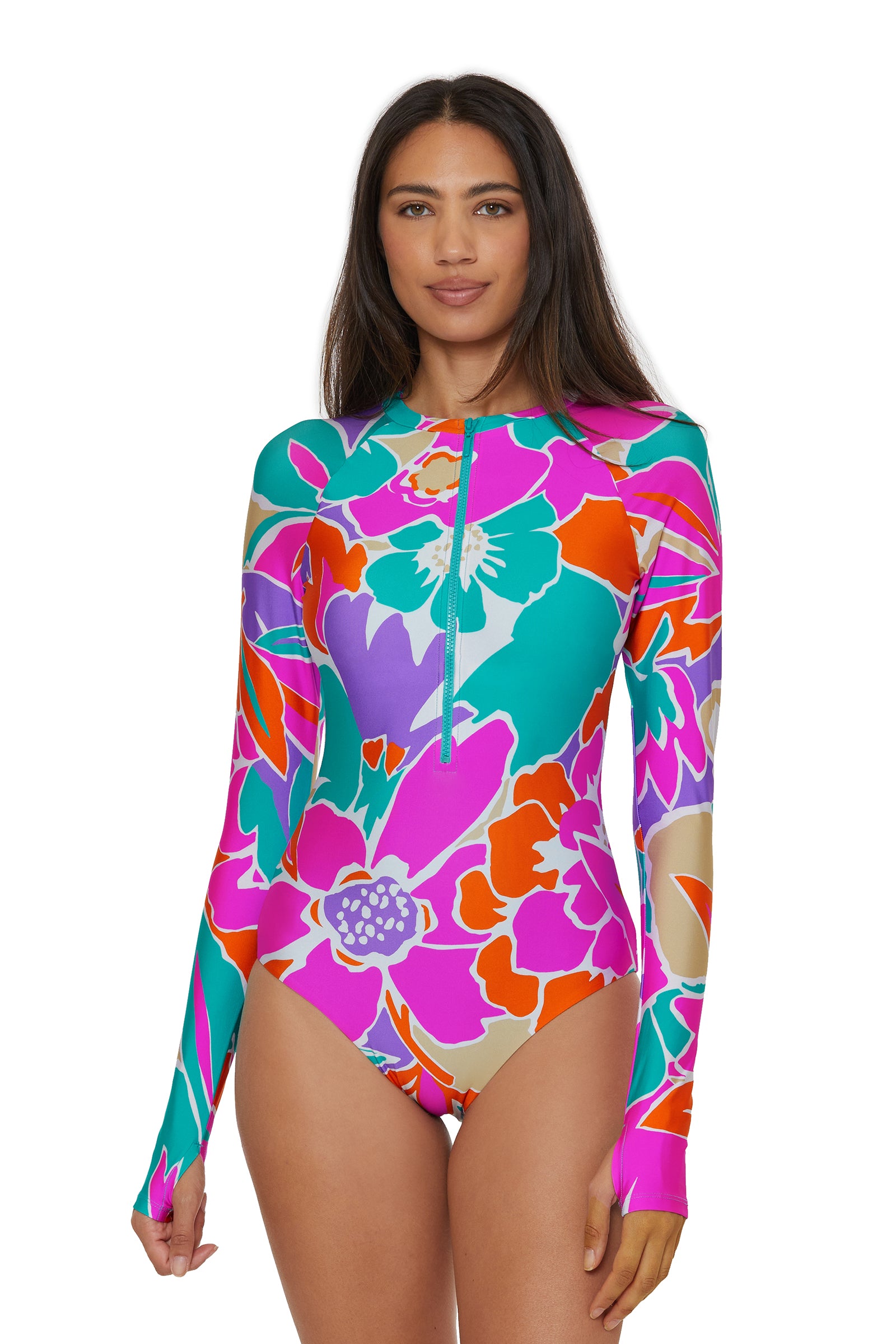 Long-Sleeve Zip-Up Paddlesuit - Amalfi